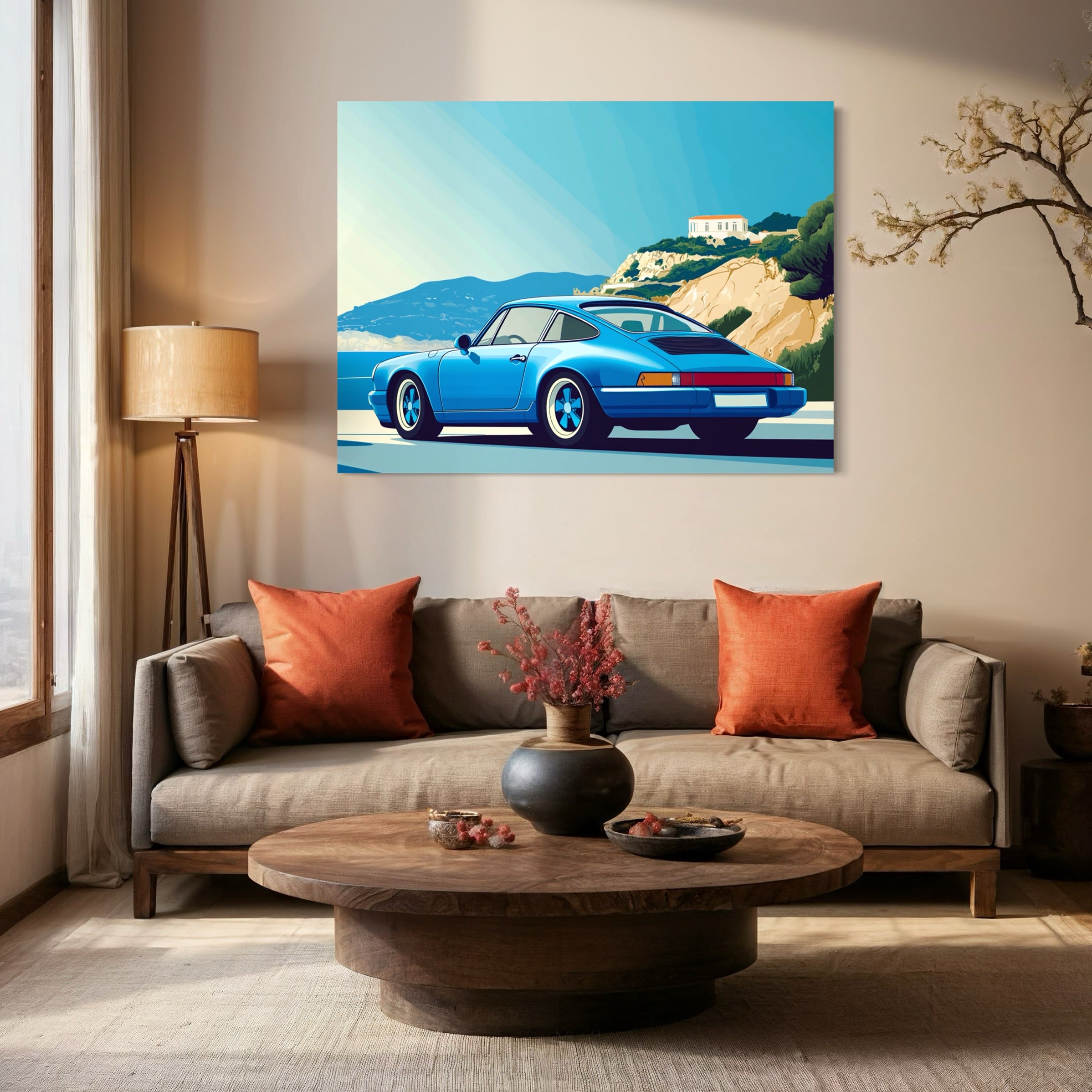 Tableau Porsche Côte Méditerranéenne – Décoration Murale Design - Fabulartz.fr
