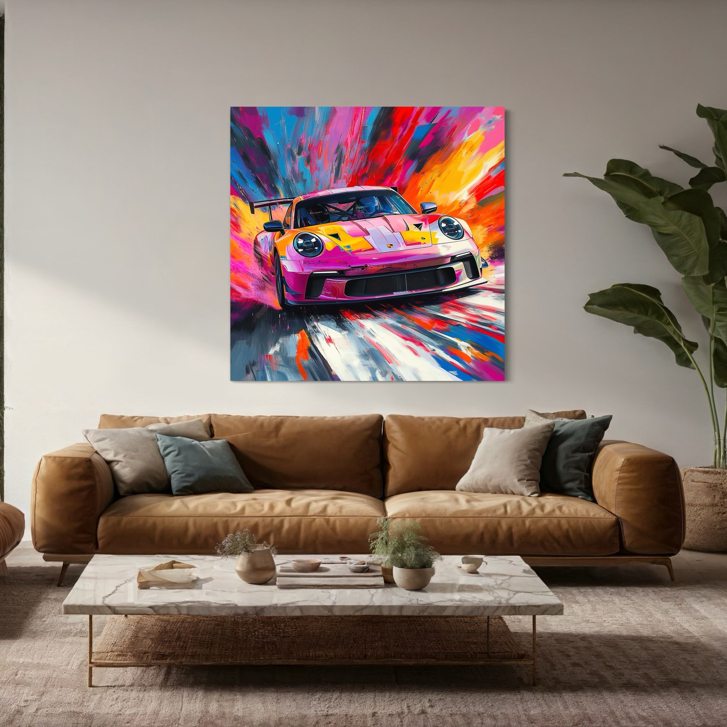 Tableau Porsche Course Colorée – Décoration Murale Design - Fabulartz.fr