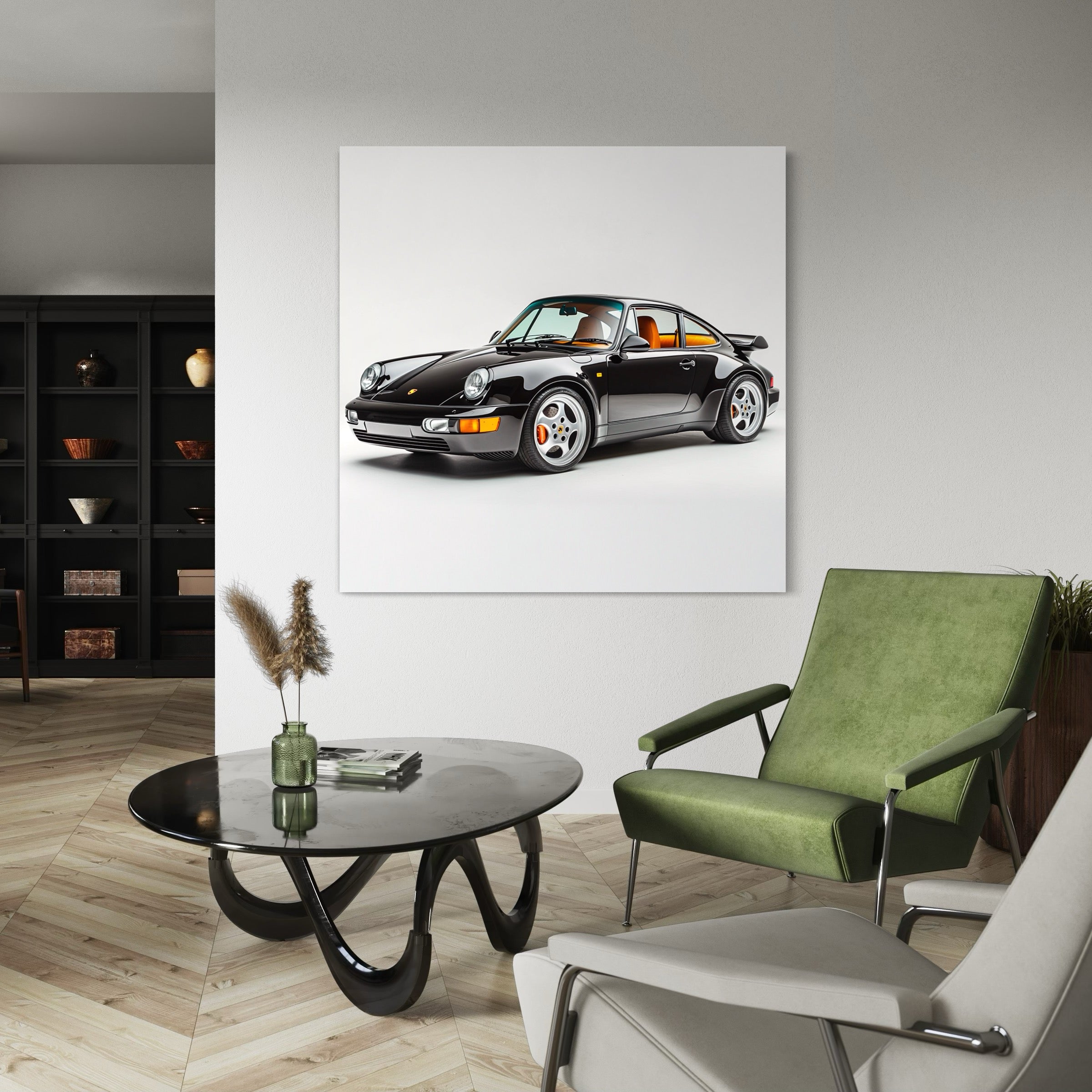 Tableau Porsche Noire Classique – Décoration Murale Design - Fabulartz.fr