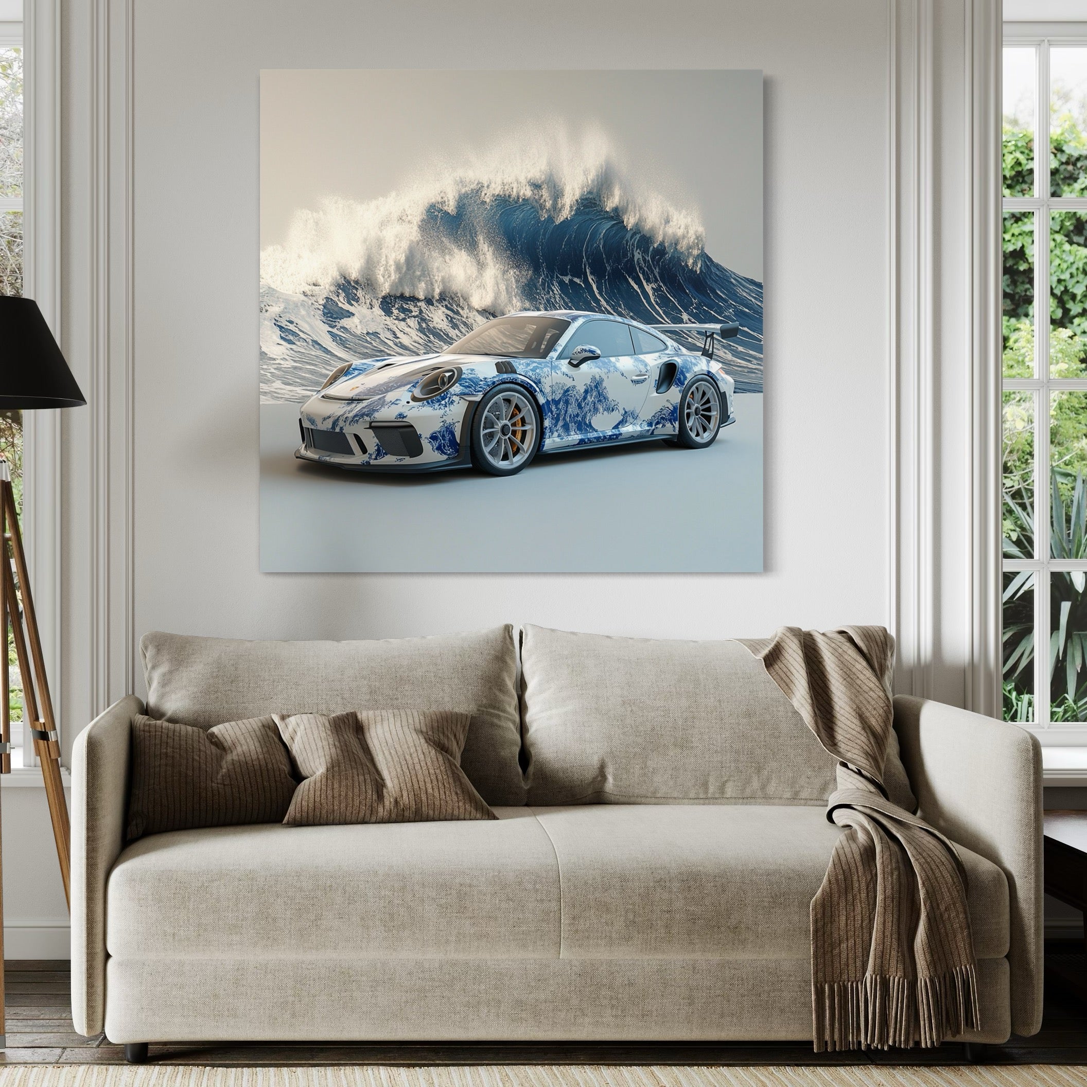 Tableau Porsche Vague Océanique – Décoration Murale Design - Fabulartz.fr