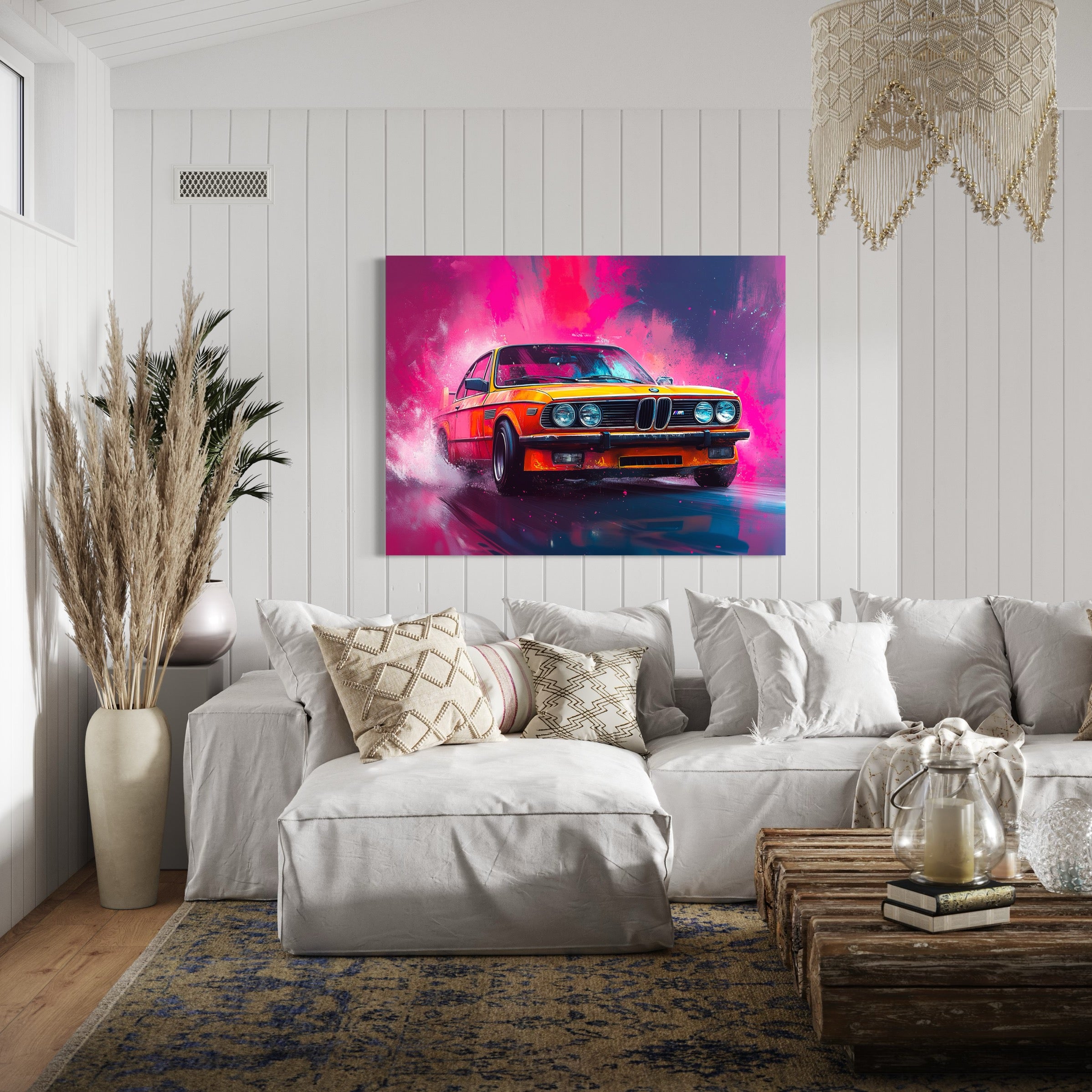 Tableau BMW Vintage Orange - Déco Murale Design Moderne - Fabulartz.fr