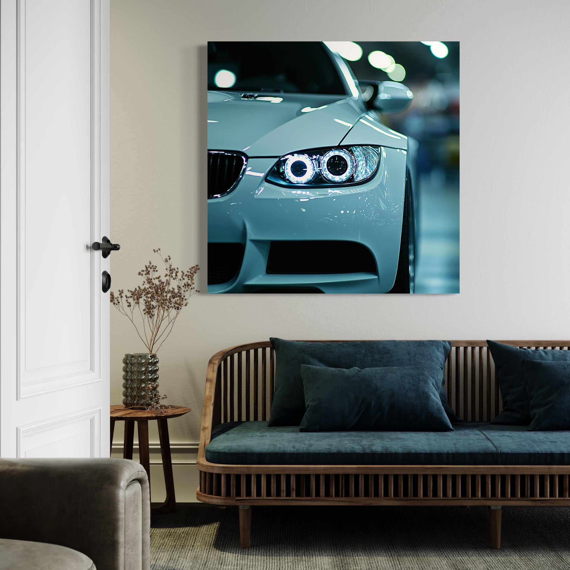 Tableau BMW Blanc Minimaliste - Déco Murale Moderne - Fabulartz.fr
