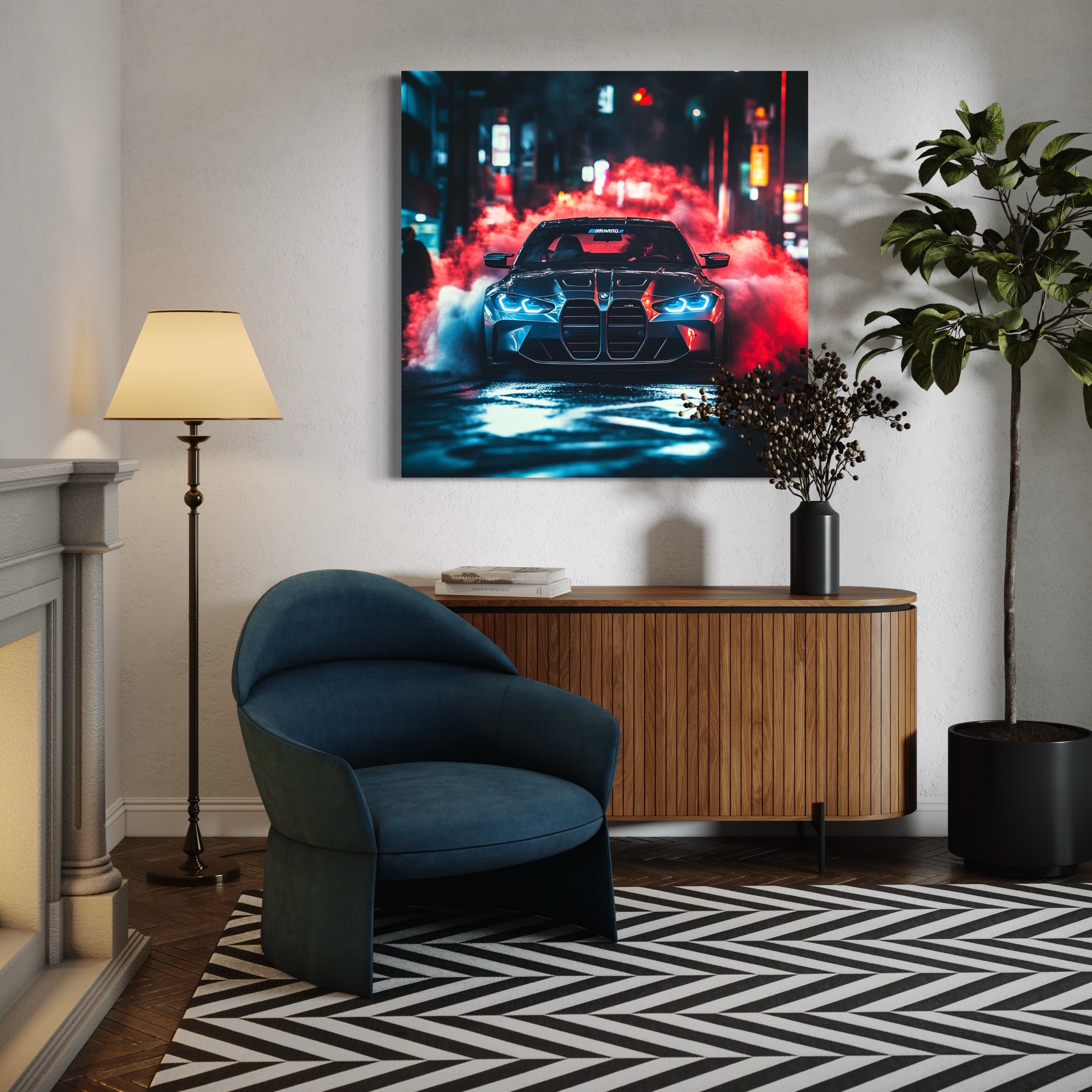 Tableau BMW Drift Urbain - Décoration Murale Design - Fabulartz.fr