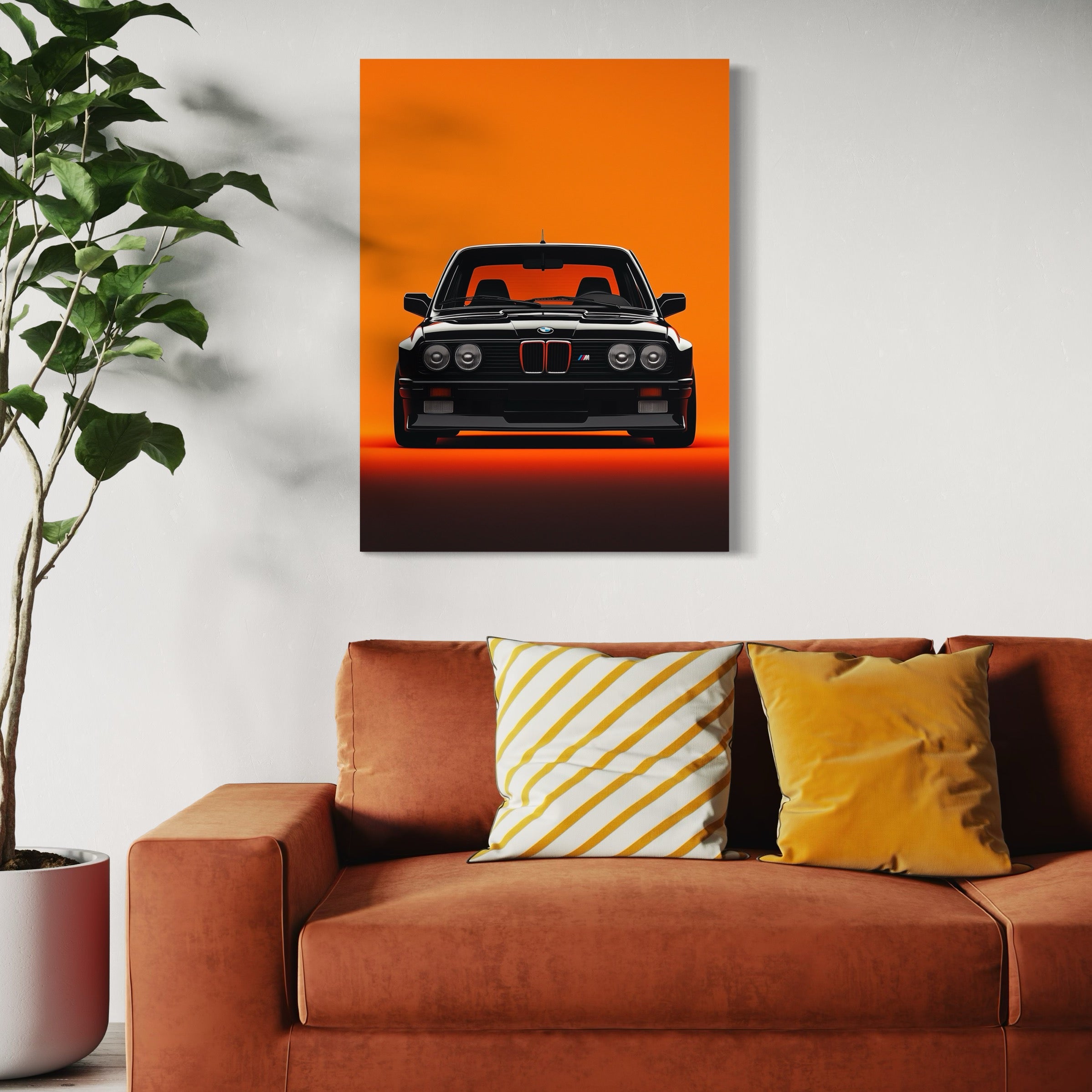 Tableau BMW Classique Orange - Cadre Mural Moderne - Fabulartz.fr