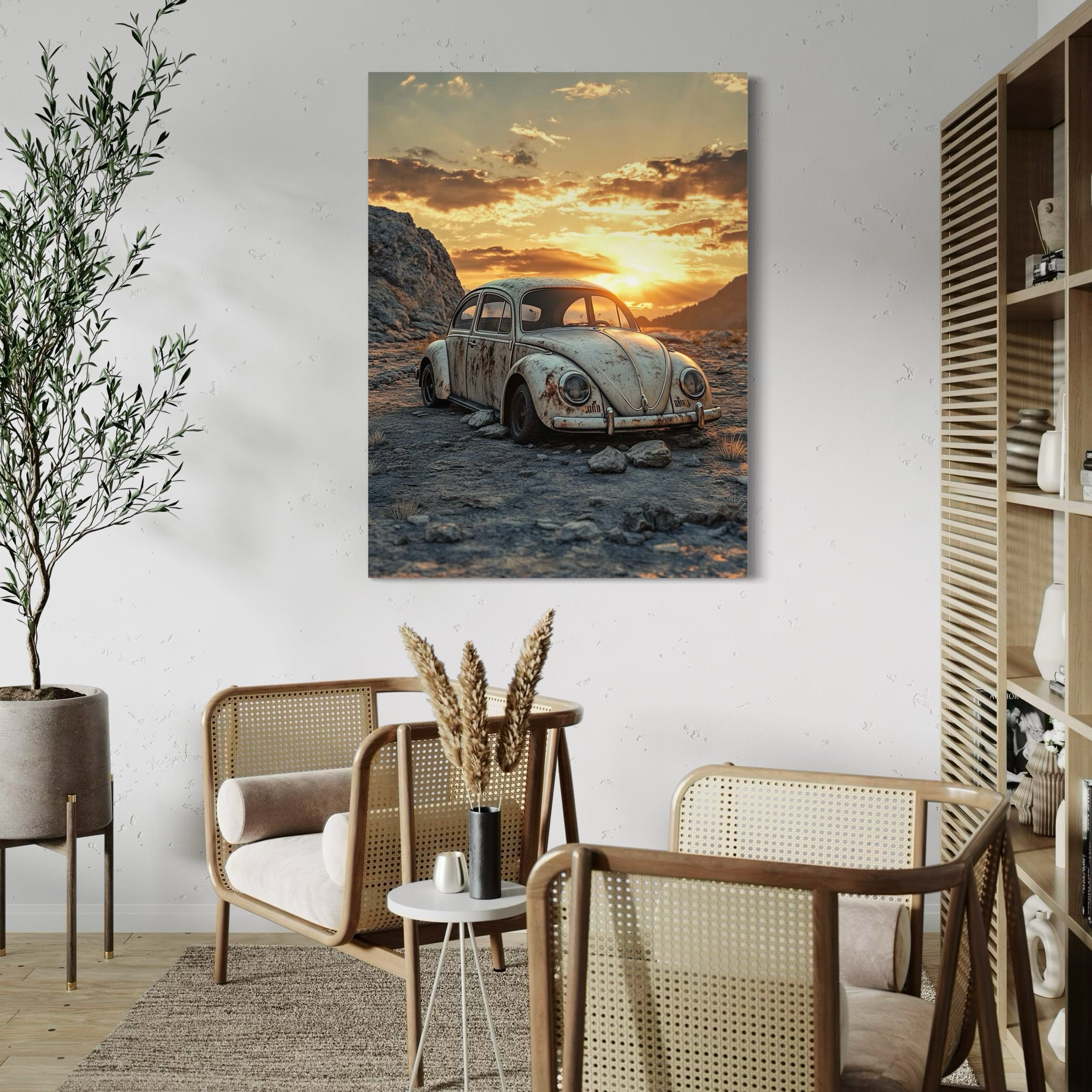 Tableau Volkswagen Coccinelle Abandonnée - Cadre Mural Design - Fabulartz.fr