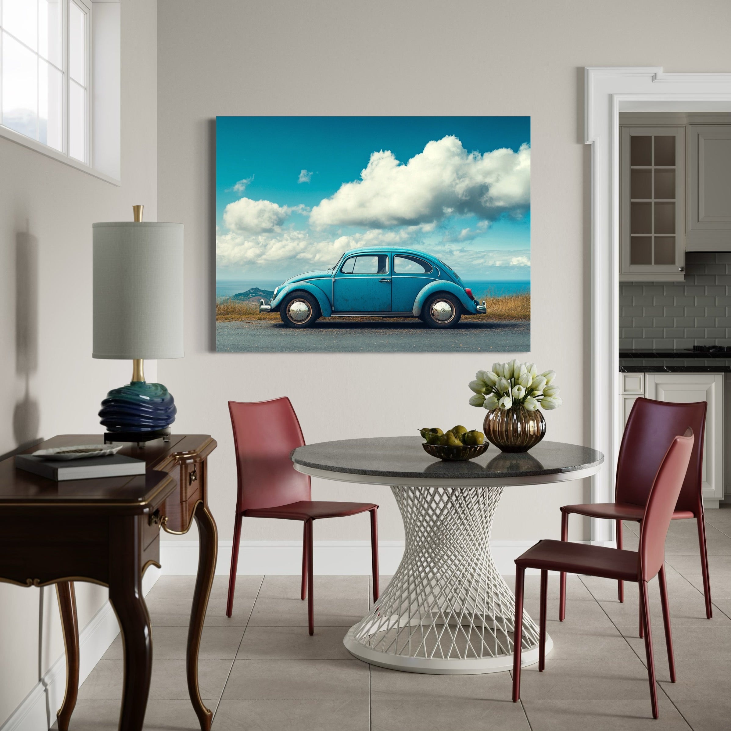 Tableau Volkswagen Coccinelle Bleue - Décoration Murale Design - Fabulartz.fr