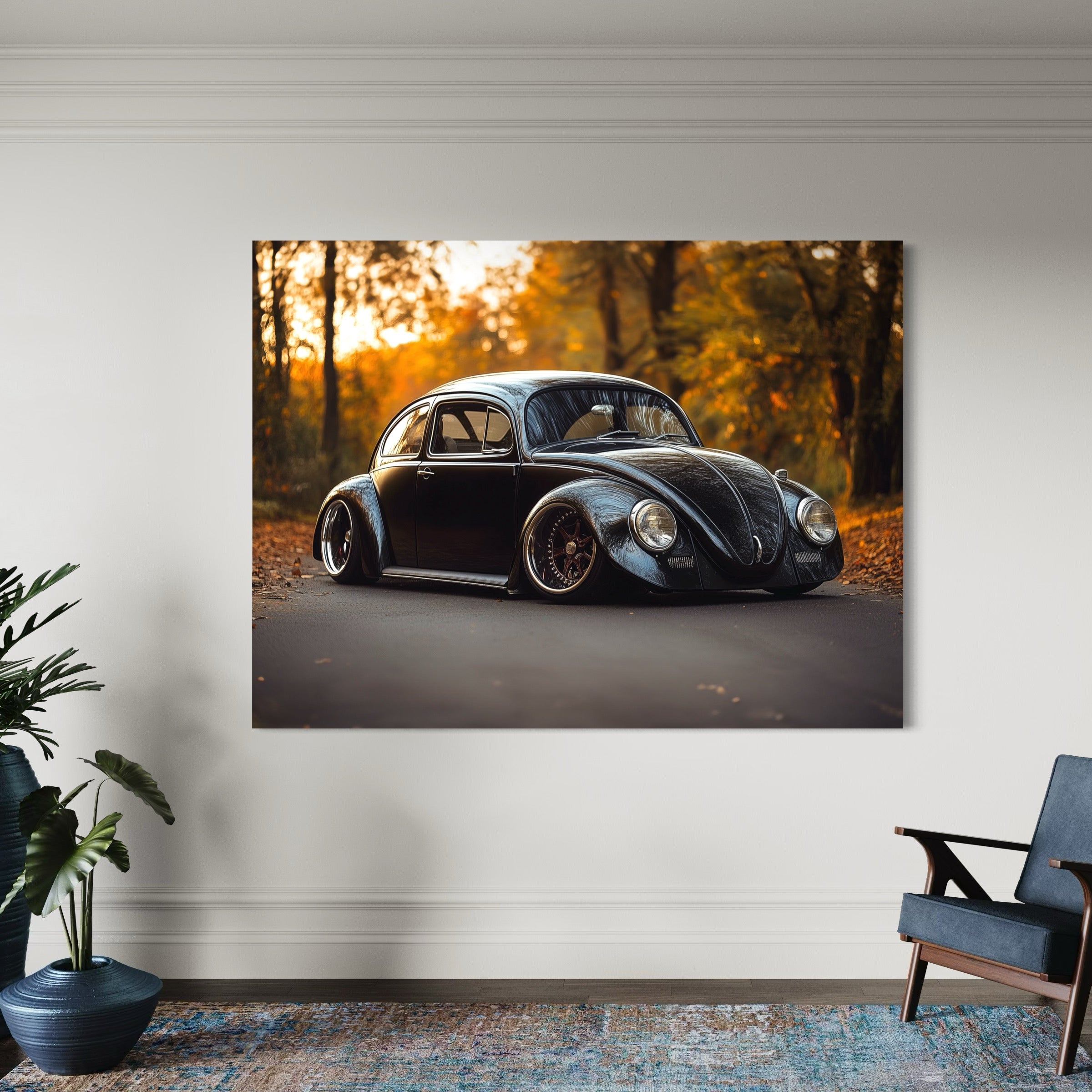 Tableau Volkswagen Coccinelle Noire - Déco Murale Moderne - Fabulartz.fr