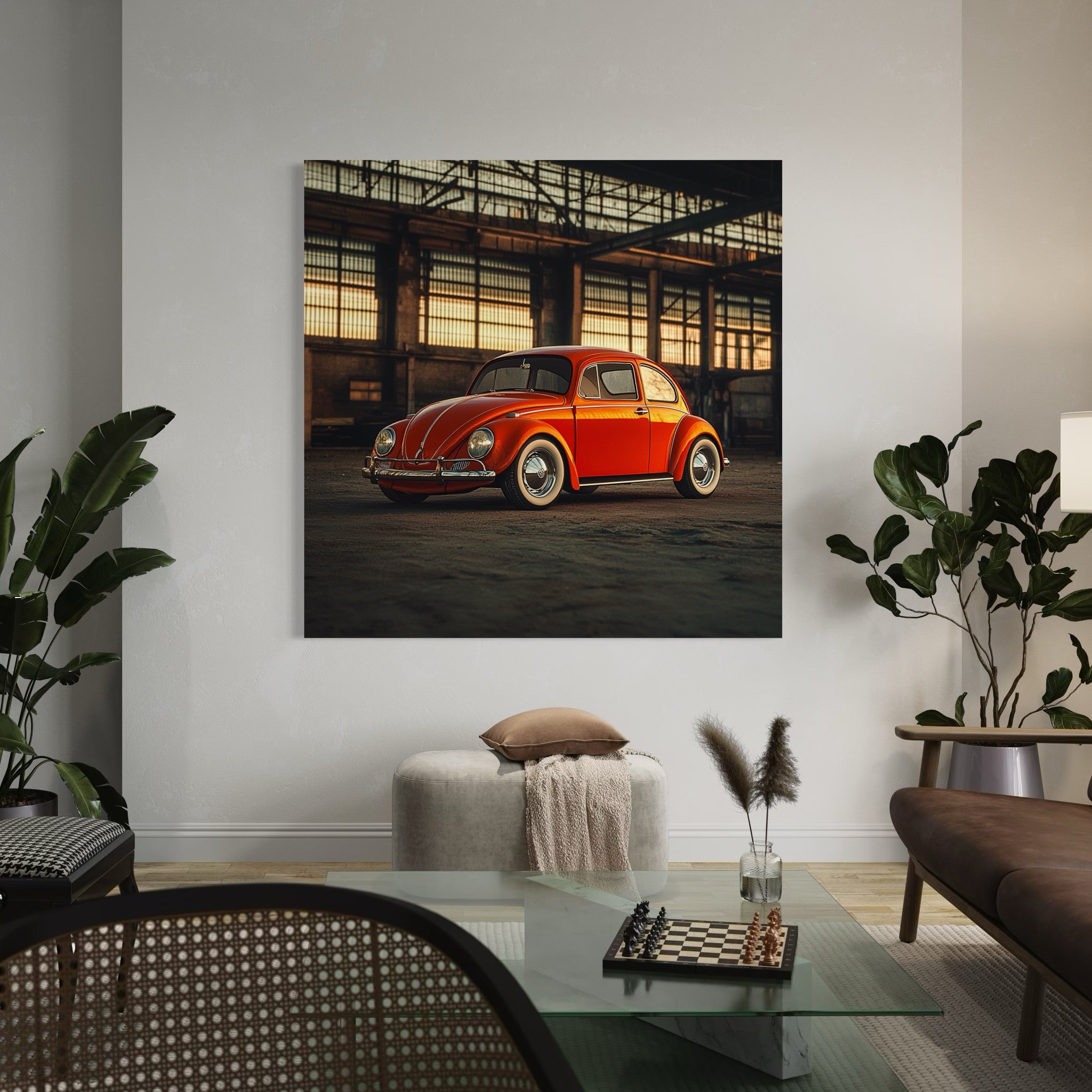 Tableau Volkswagen Coccinelle Rouge - Déco Murale Moderne - Fabulartz.fr