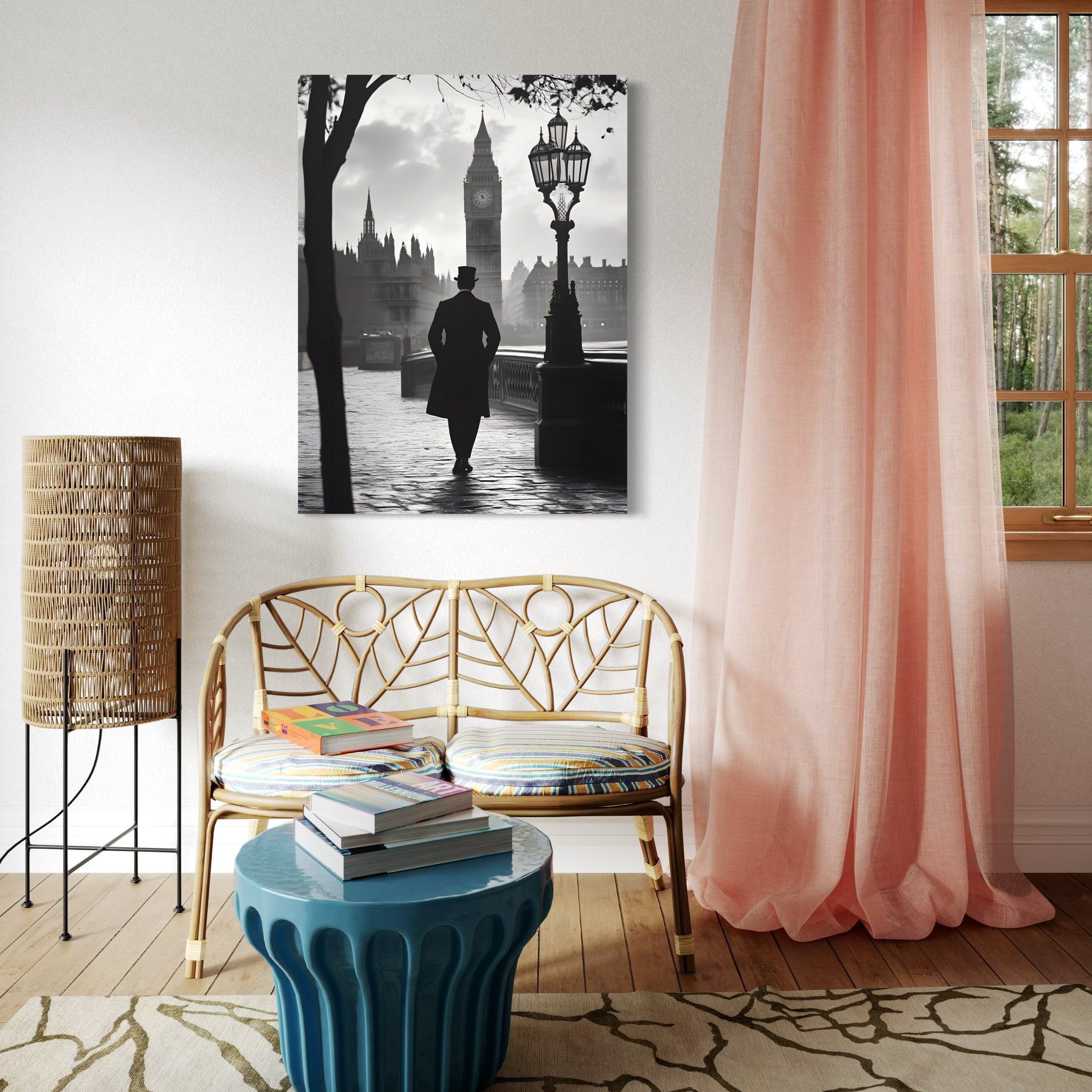 Tableau Londres Promenade Westminster - Décoration Murale Moderne - Fabulartz.fr