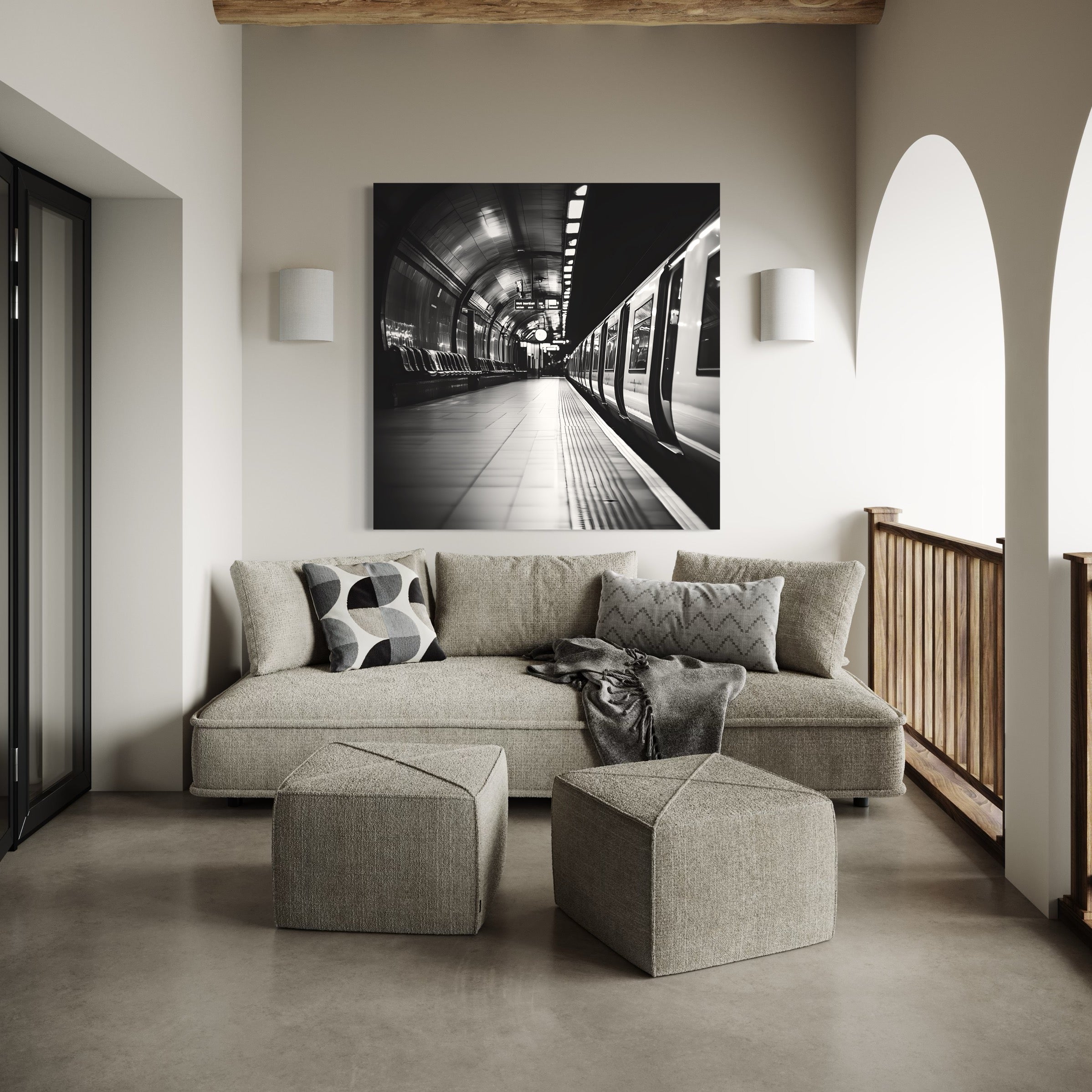 Tableau Londres Station Métro - Déco Murale Moderne - Fabulartz.fr