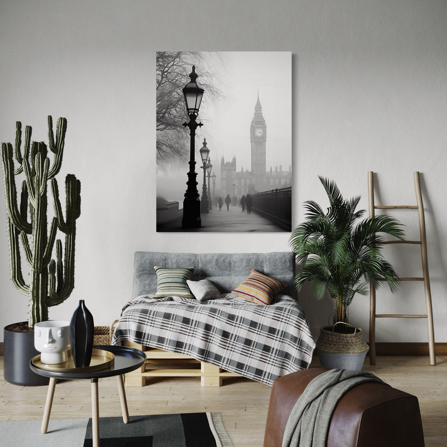 Pittura Londra Westminster Nebbia - Decorazione murale moderna