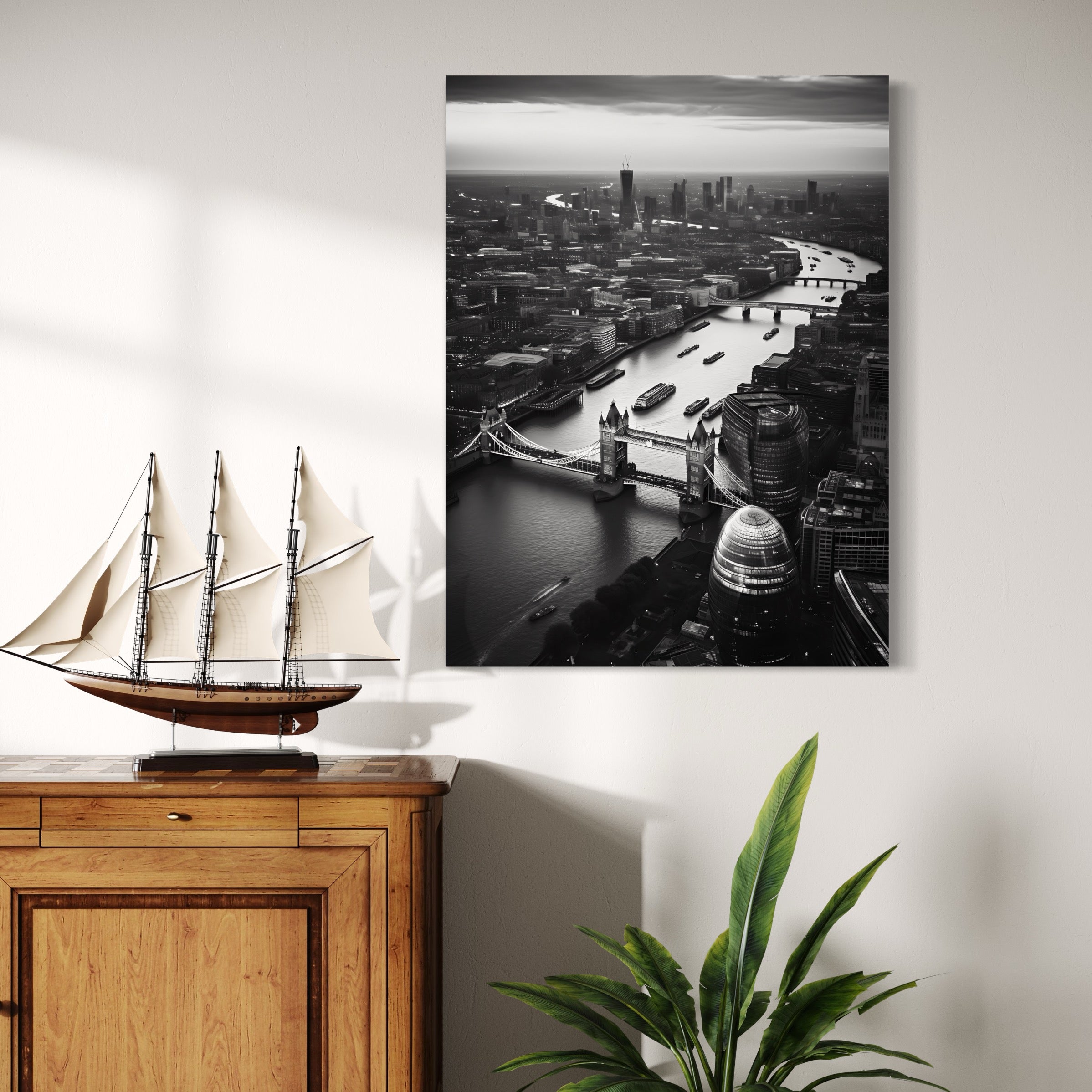 Tableau Londres Tower Bridge Aérien - Cadre Mural Design - Fabulartz.fr