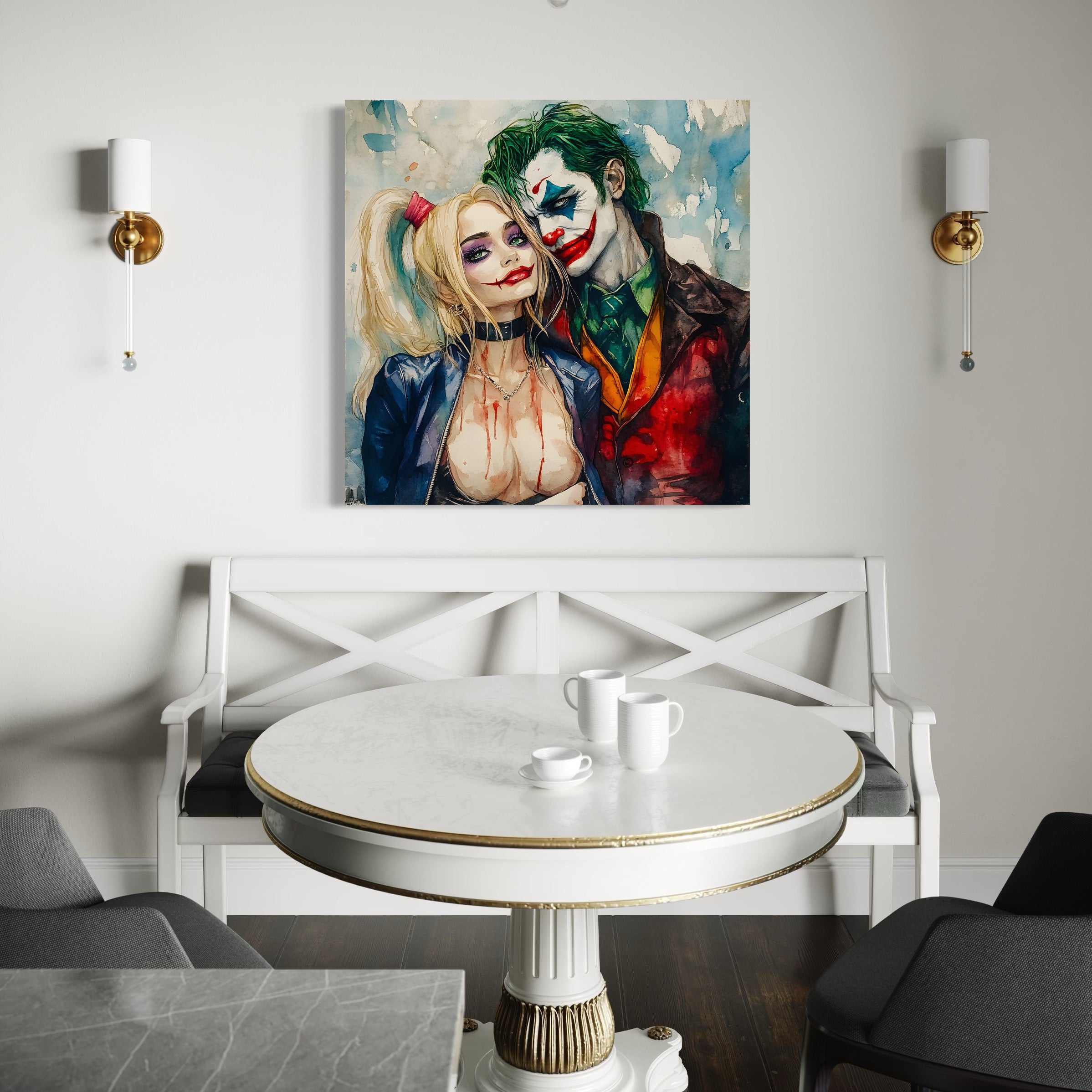 Tableau Harley Quinn Étreinte Chaotique – Déco Murale Design - Fabulartz.fr