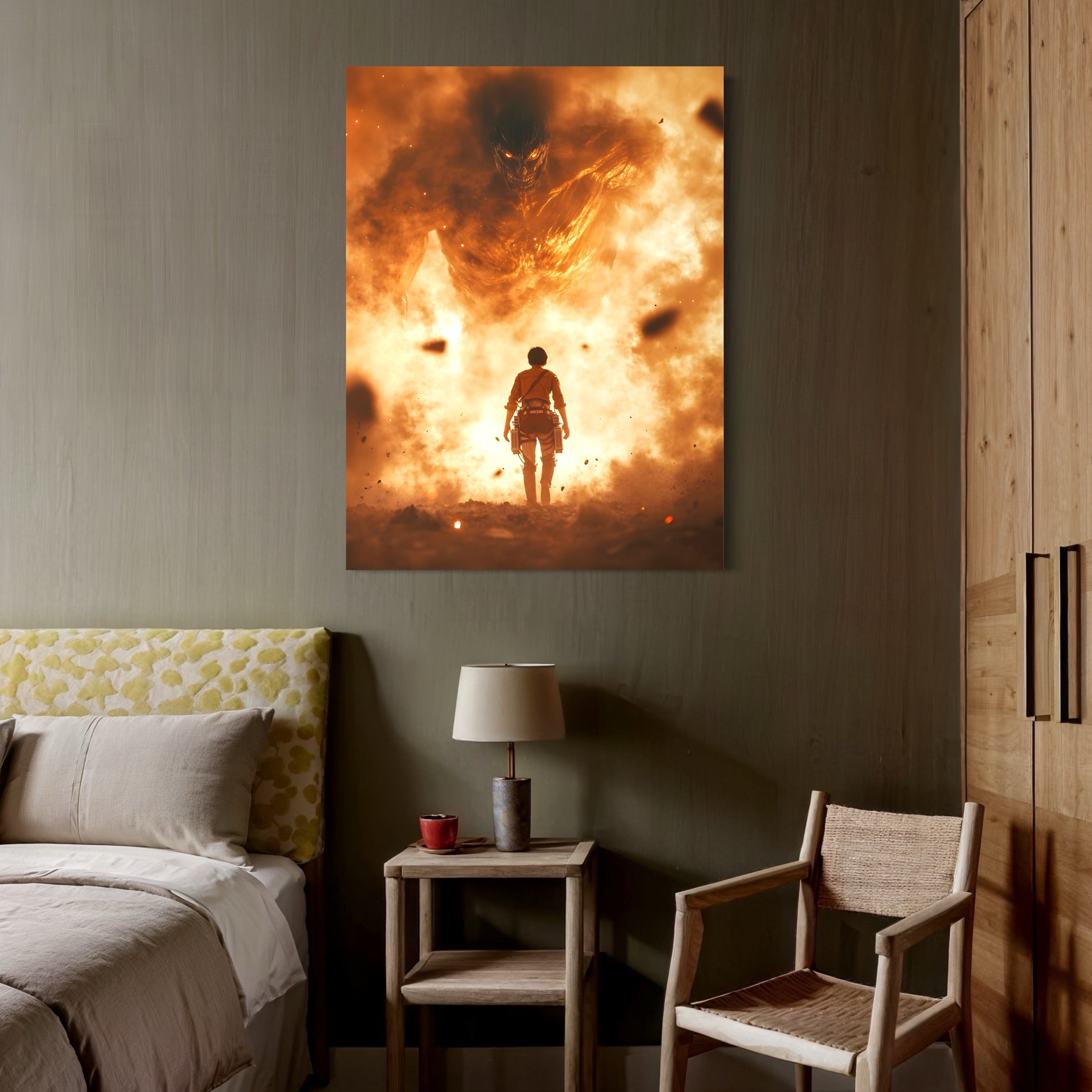 Tableau Attaque Des Titans Enflammés - Décoration Murale Design - Fabulartz.fr