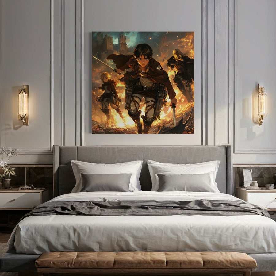 Tableau Attaque Des Titans Course Vers La Victoire - Décoration Murale