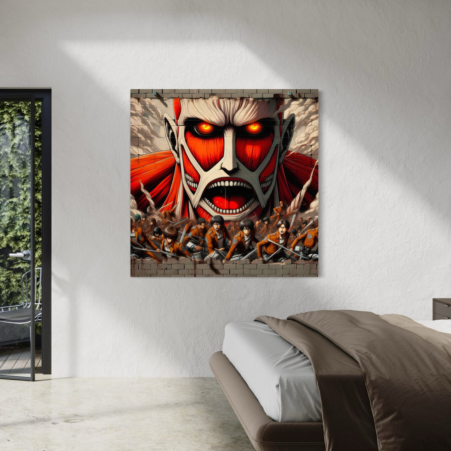 Tableau Attaque Des Titans Regard Enflammé - Décoration Murale Design
