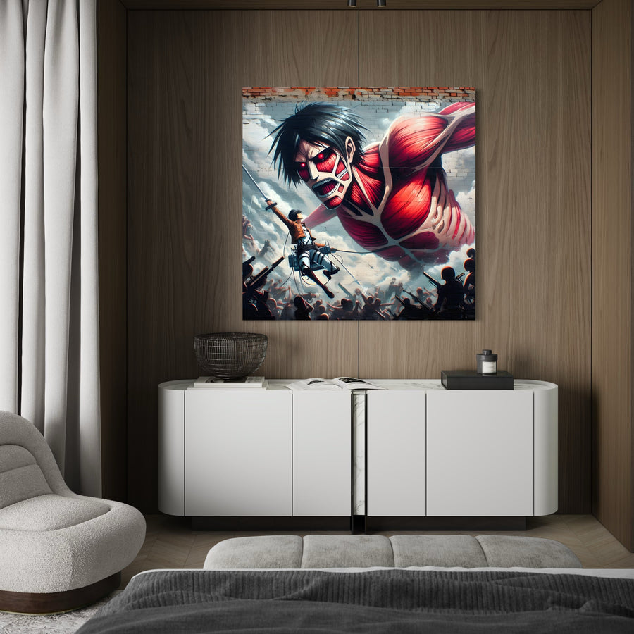 Tableau Attaque Des Titans Le Défi Du Héros - Déco Murale Moderne