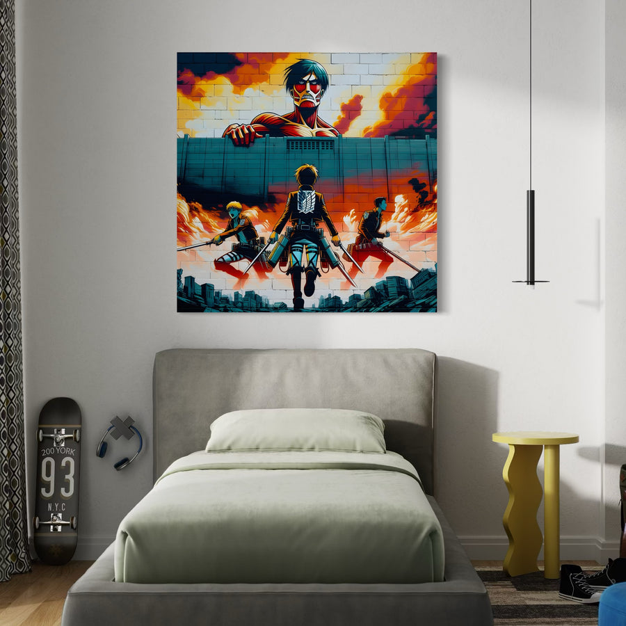 Tableau Attaque Des Titans Menace Des Murs - Décoration Murale Design