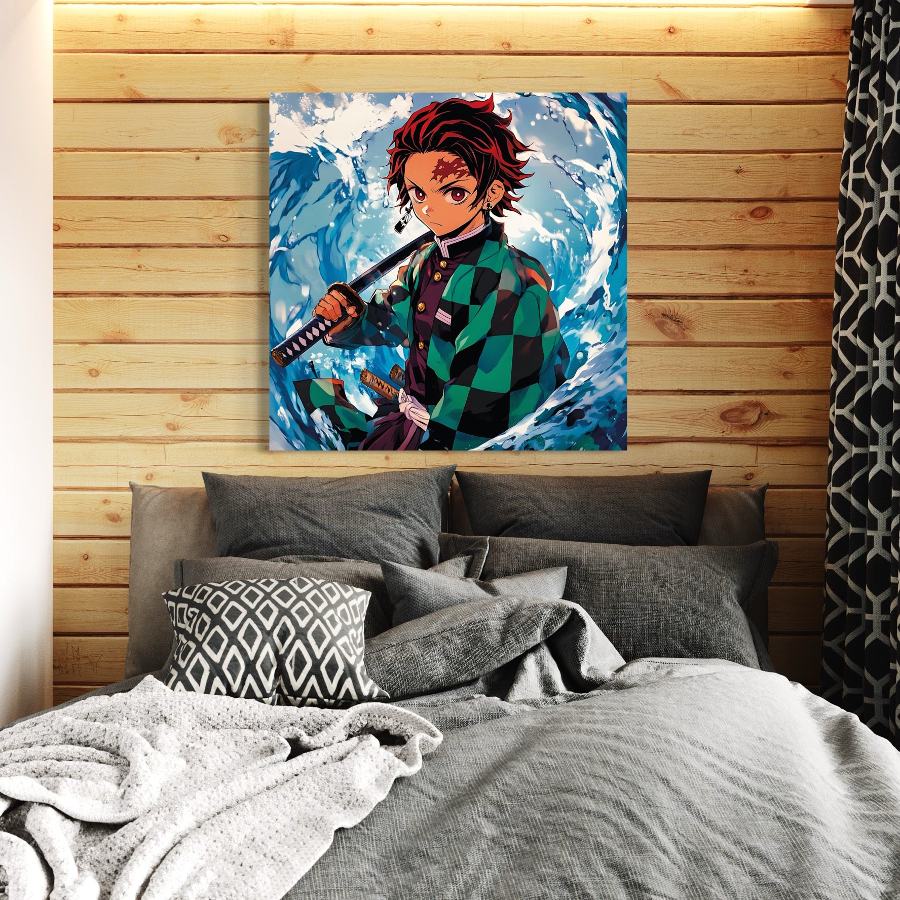 Tableau Demon Slayer Tanjiro et L’Eau - Décoration Murale Moderne - Fabulartz.fr
