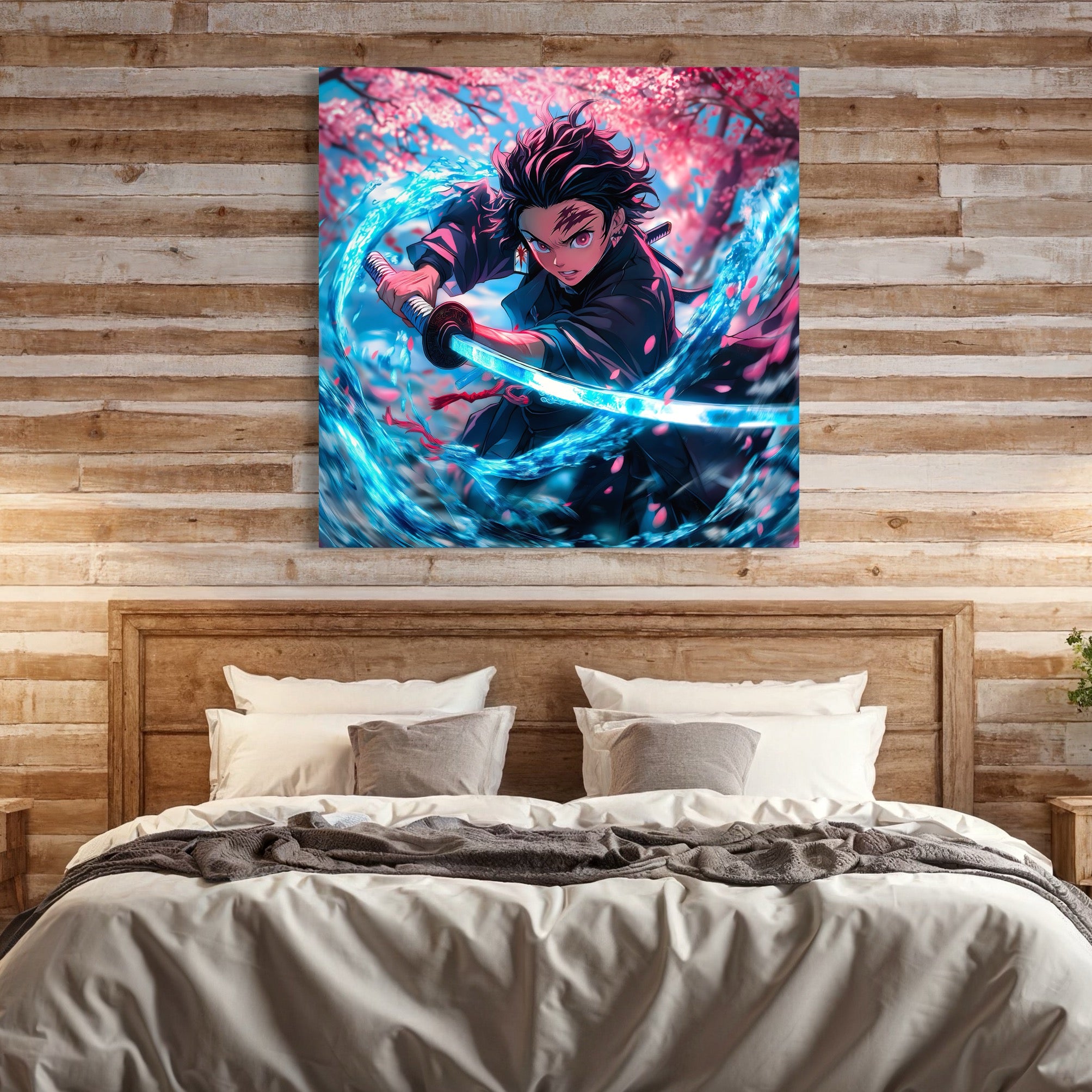 Tableau Demon Slayer Tanjiro en Action - Cadre Déco Contemporain - Fabulartz.fr