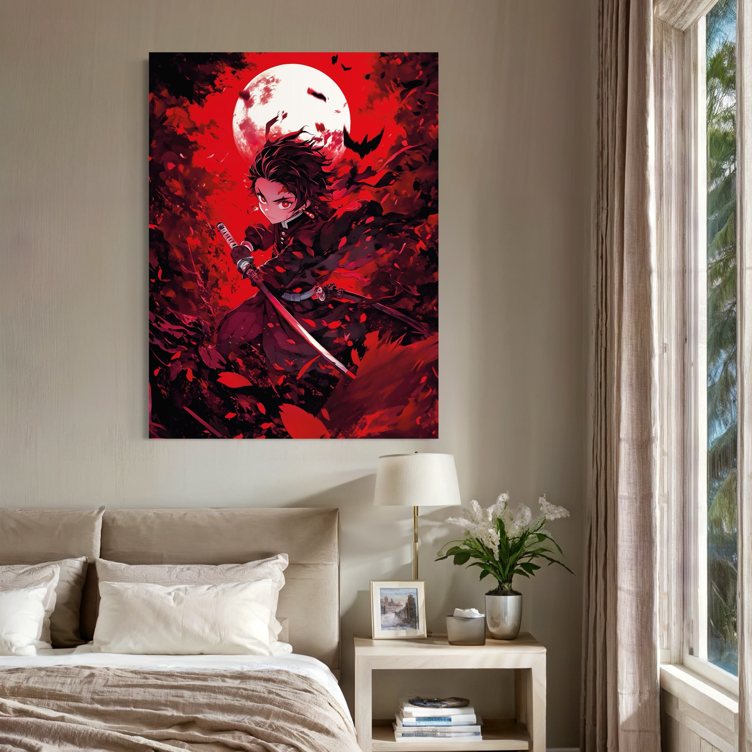 Tableau Demon Slayer Guerrier Lunaire - Décoration Murale Design - Fabulartz.fr