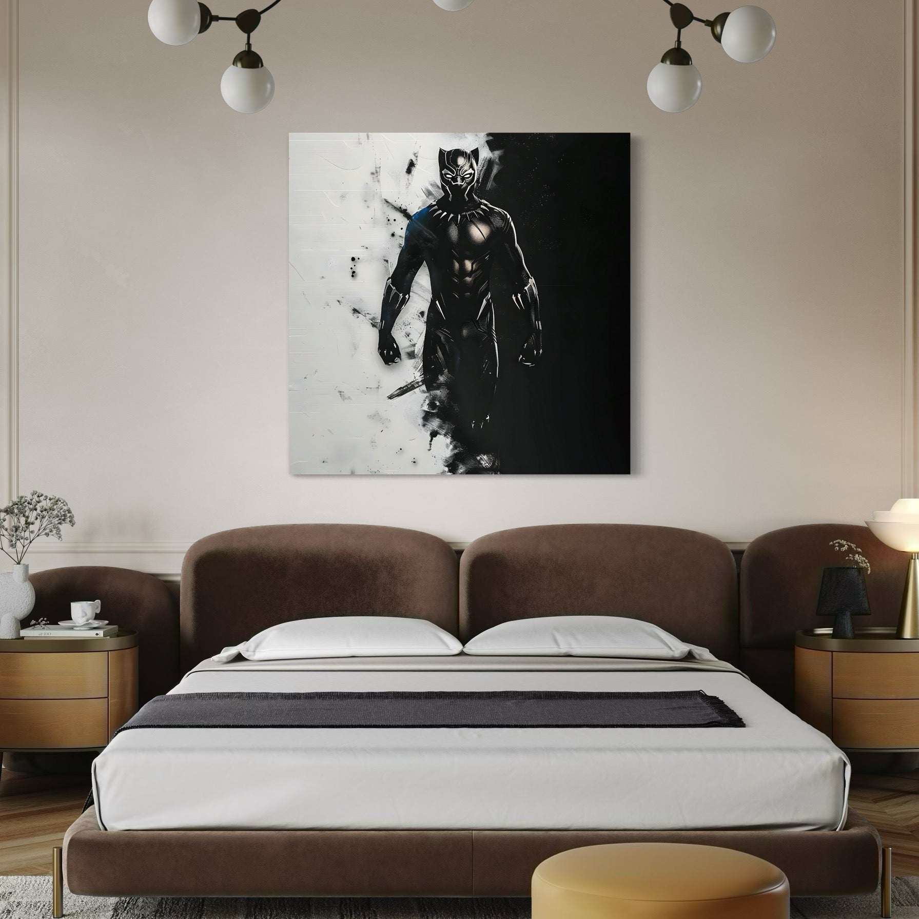 Tableau Black Panther Design Noir et Blanc - Fabulartz.fr