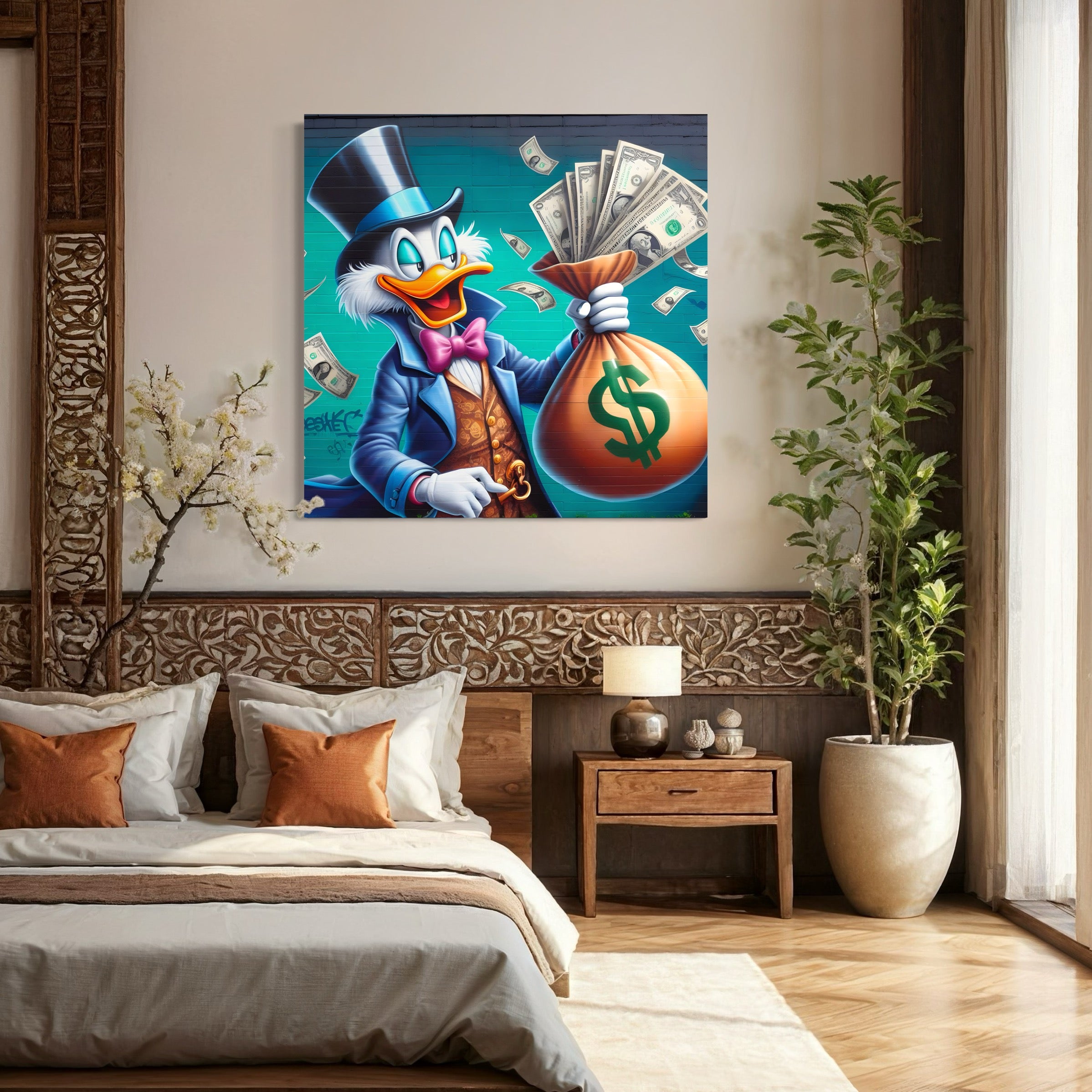 Tableau Picsou Maître de la Fortune - Déco Murale Design - Fabulartz.fr