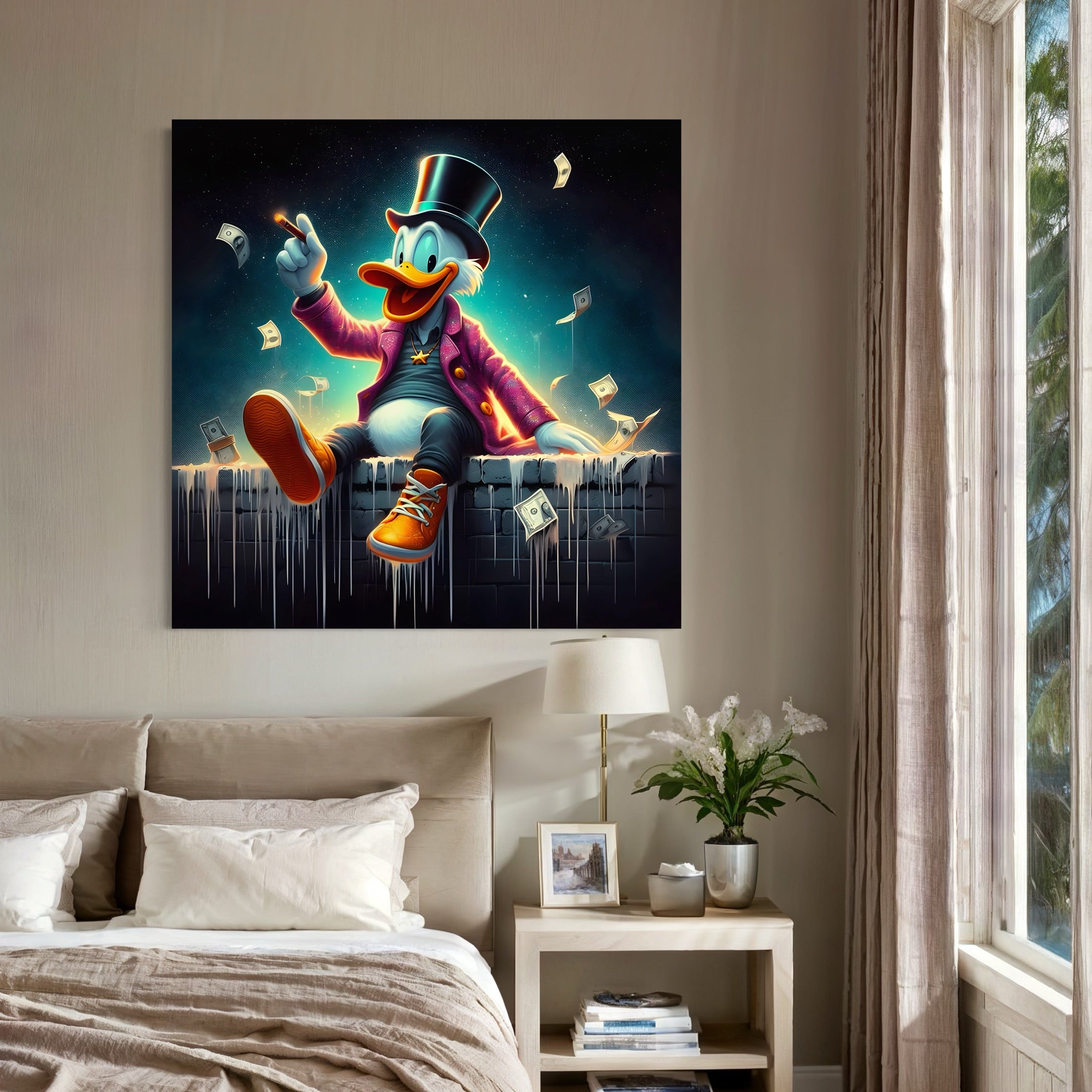 Tableau Picsou sur le Toit – Décoration Murale Moderne - Fabulartz.fr