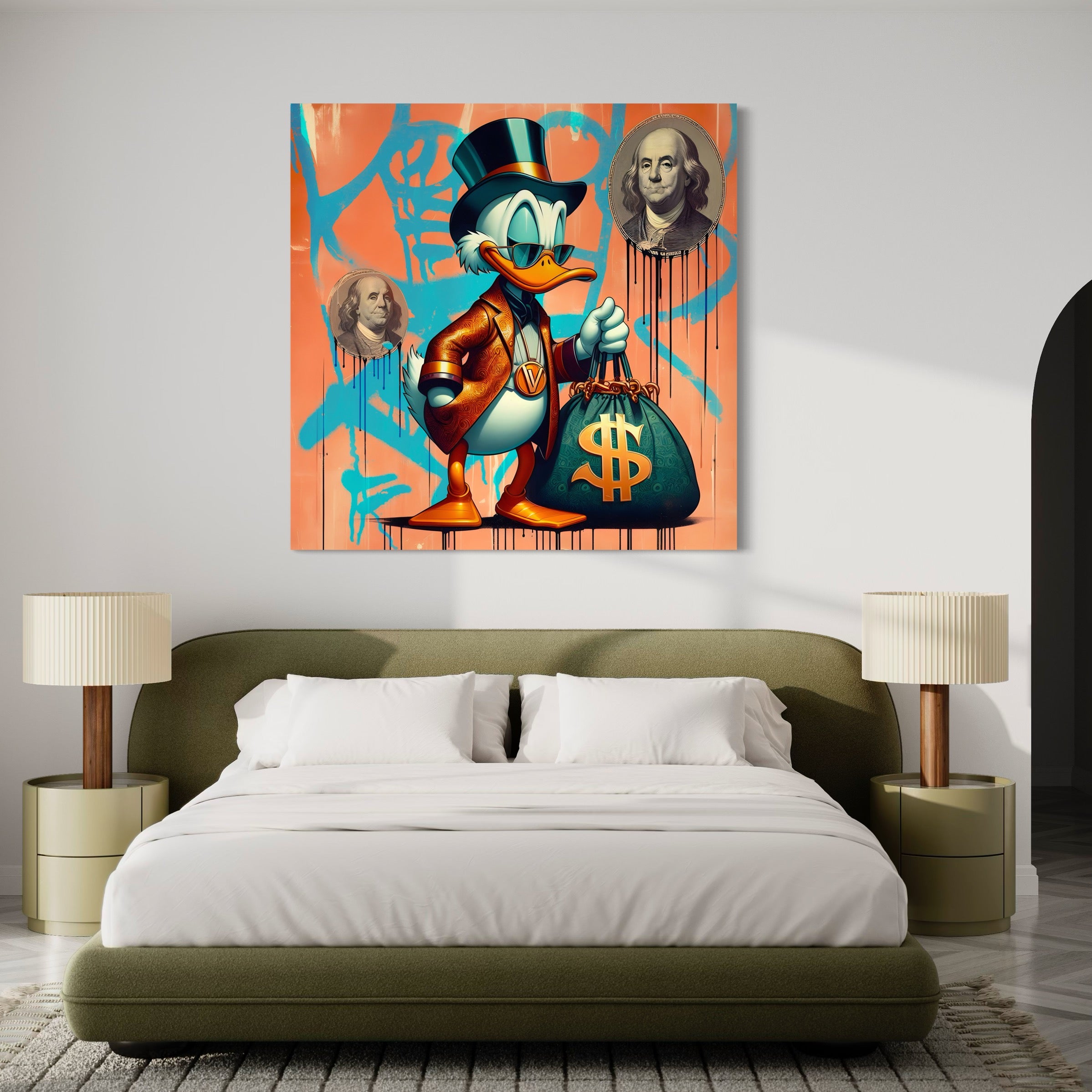 Tableau Picsou Dollar Graffiti – Décoration Murale Moderne - Fabulartz.fr