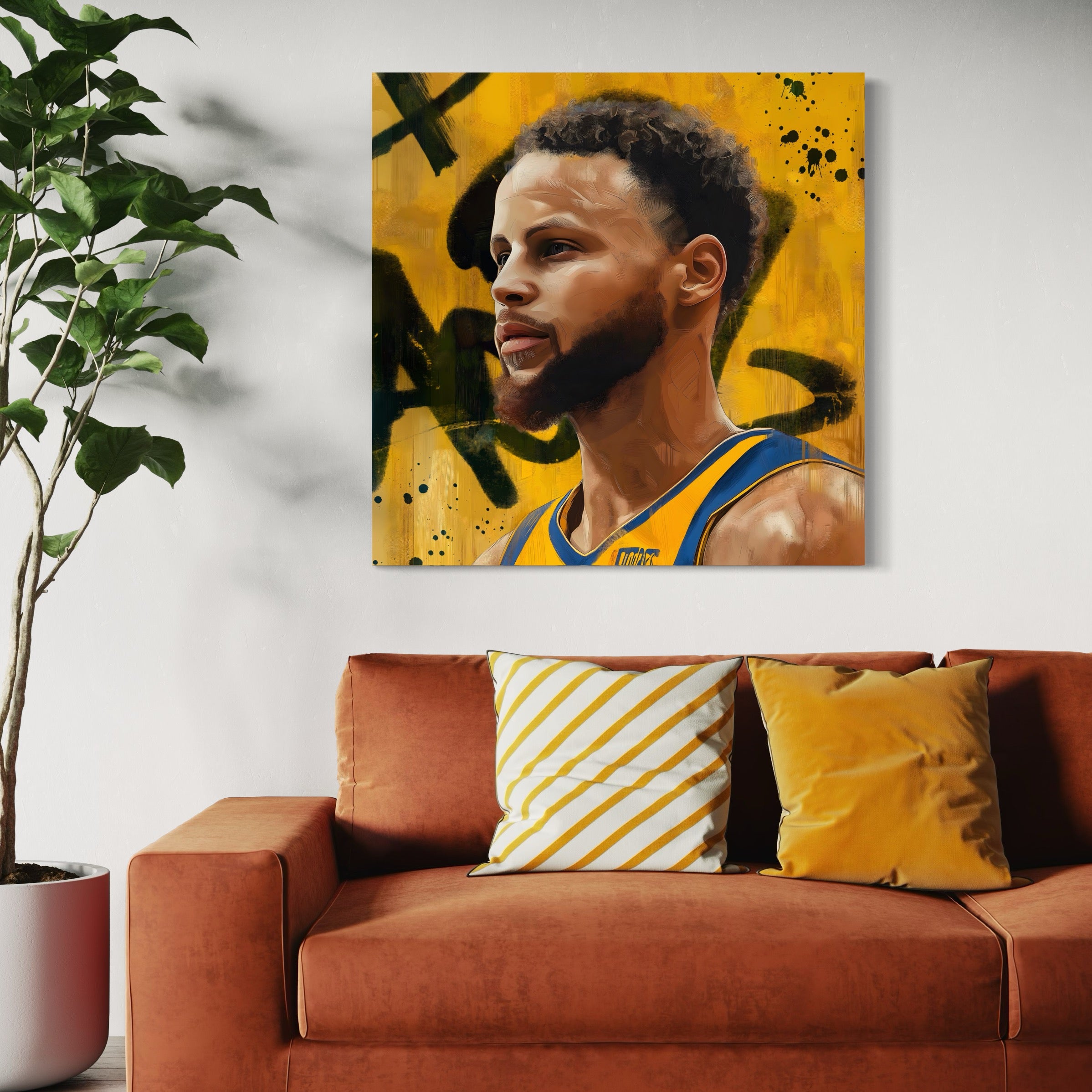 Tableau NBA Stephen Curry Portrait – Déco Murale Design - Fabulartz.fr