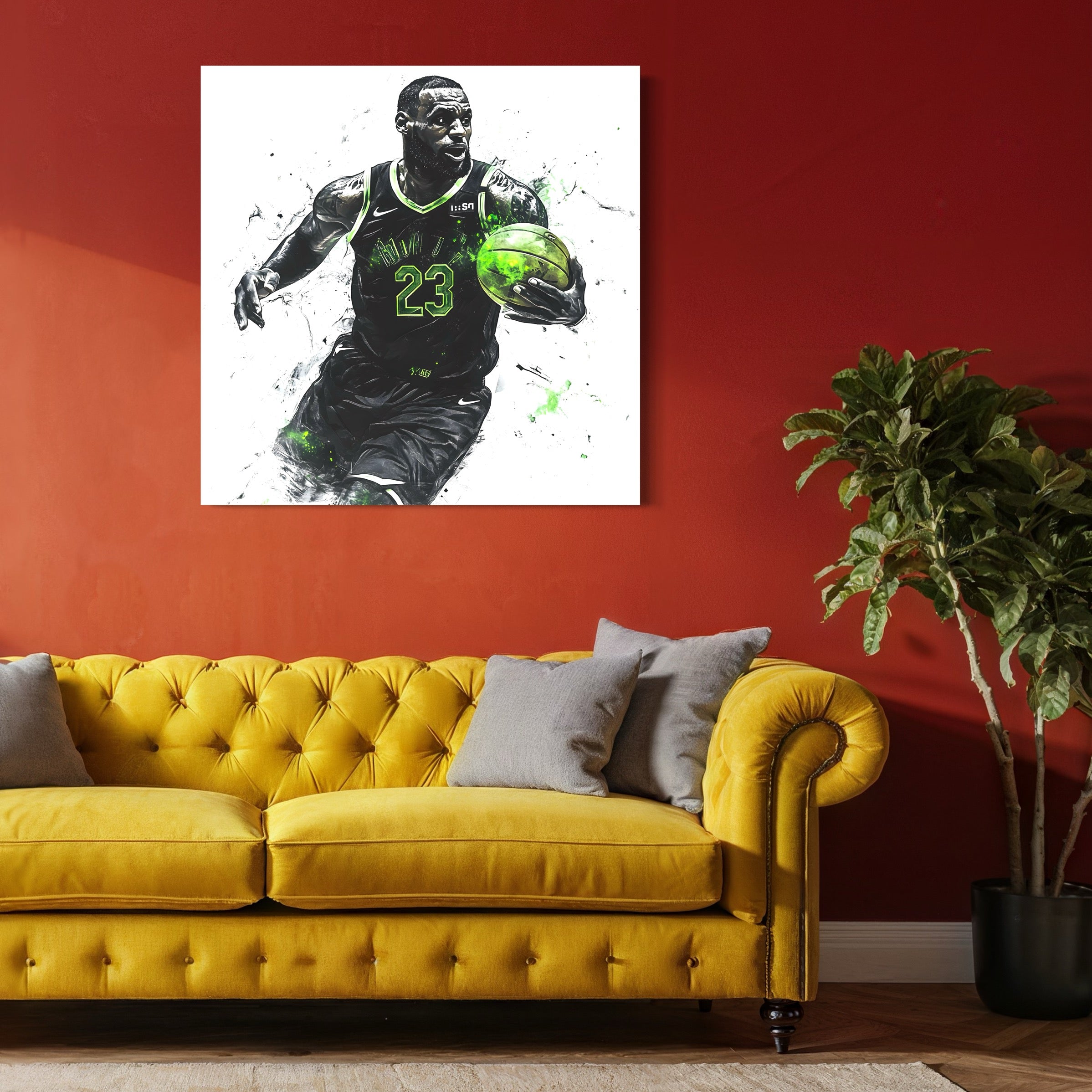 Tableau NBA LeBron James Force Verte – Décoration Contemporaine - Fabulartz.fr