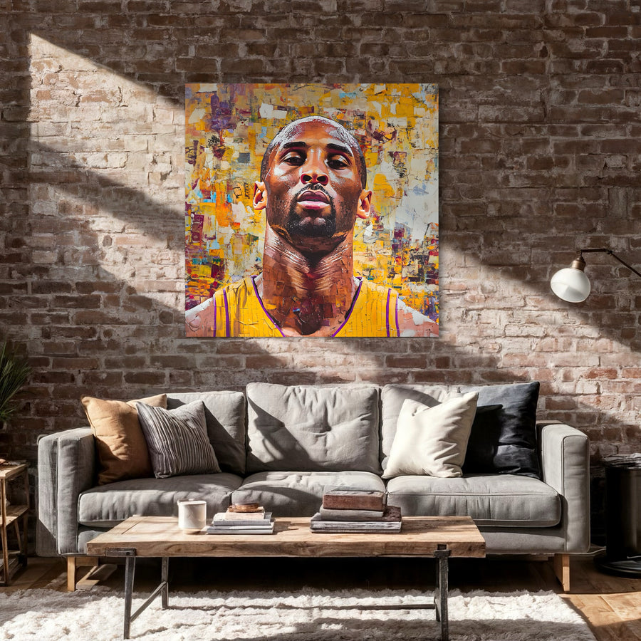 Tableau NBA Kobe Bryant Texturé – Cadre Déco Moderne
