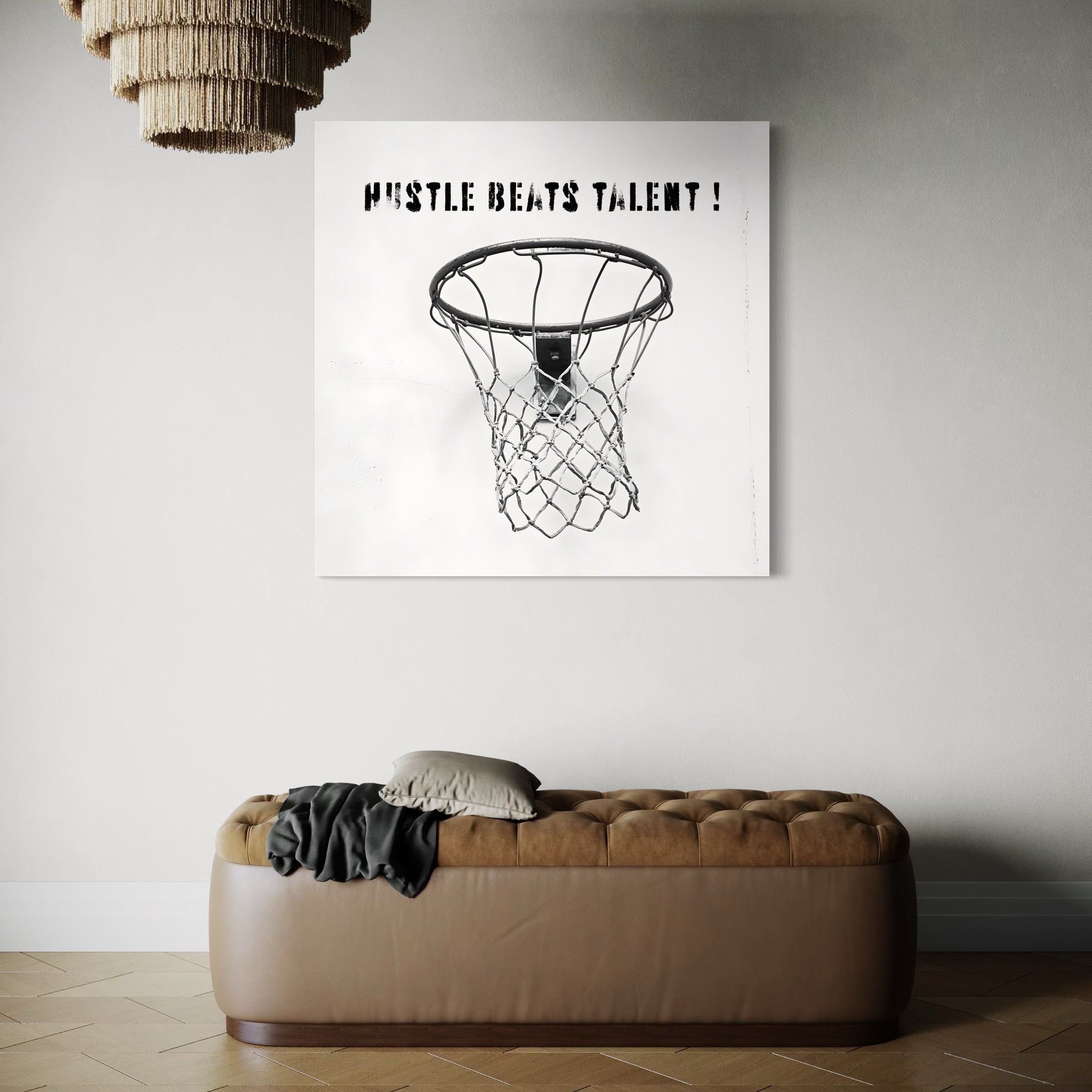 Tableau Motivation Hustle Beats Talent – Décoration Murale - Fabulartz.fr