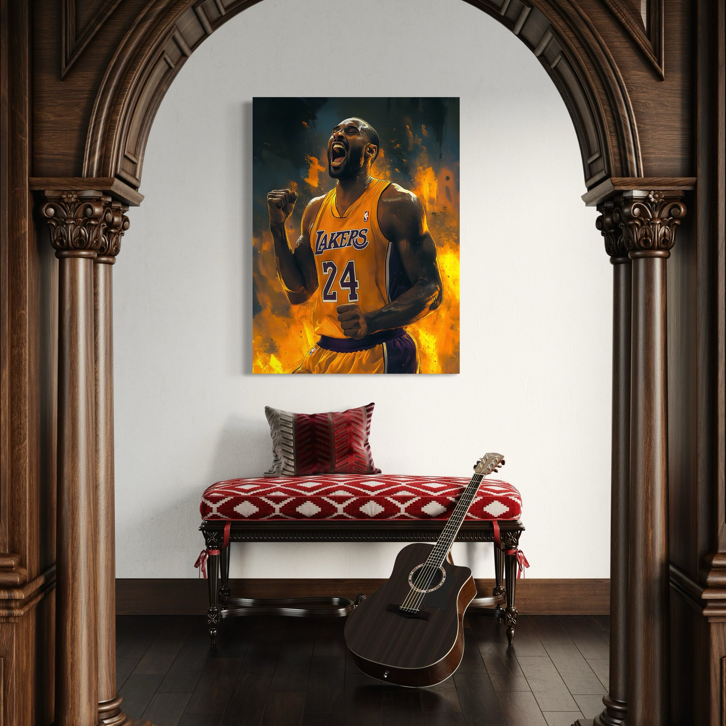 Tableau NBA Kobe Bryant Flamme – Décoration Murale Design - Fabulartz.fr