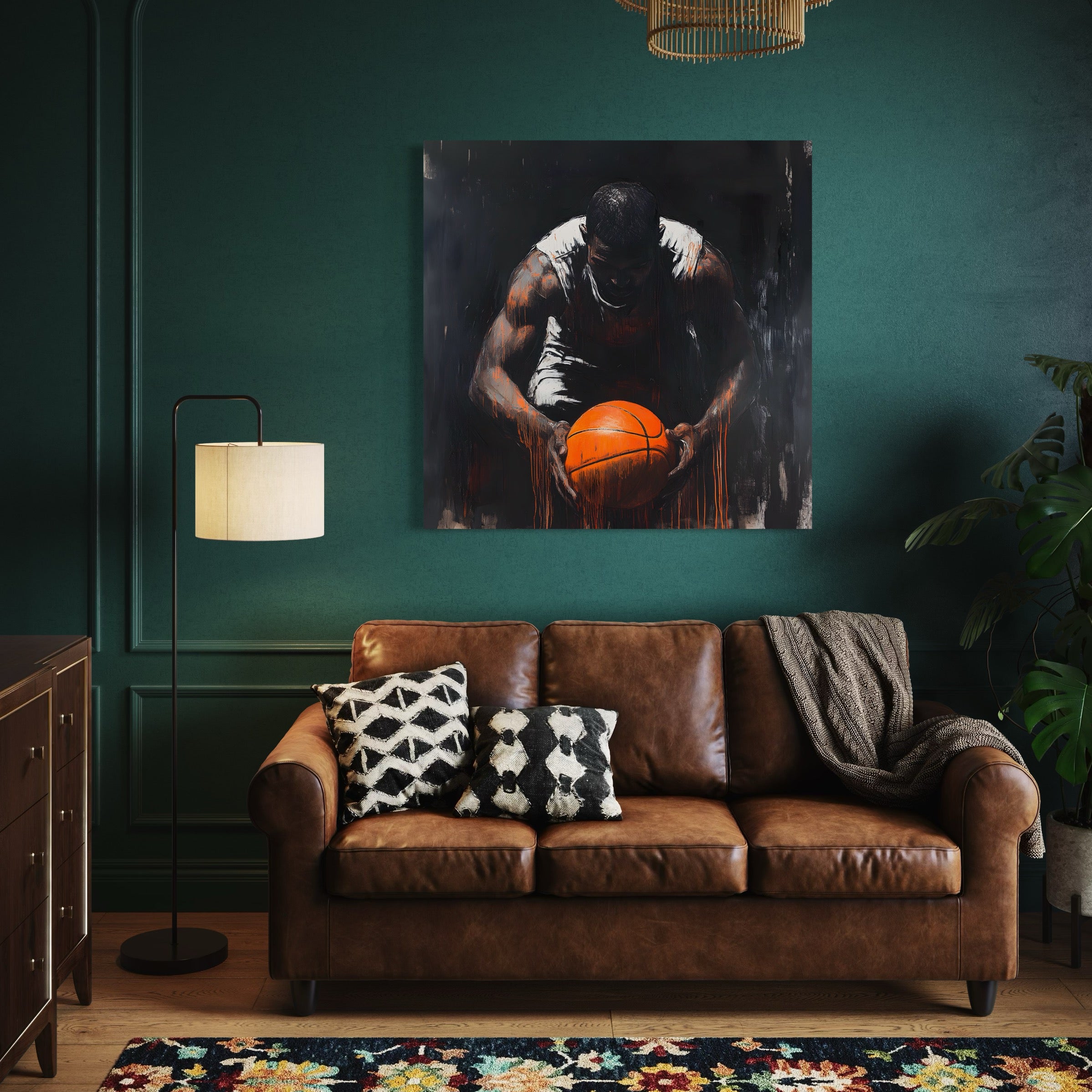 Tableau NBA Méditation Basket – Déco Murale Moderne - Fabulartz.fr