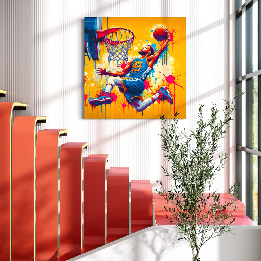 Tableau NBA Stephen Curry Explosif – Cadre Déco Moderne
