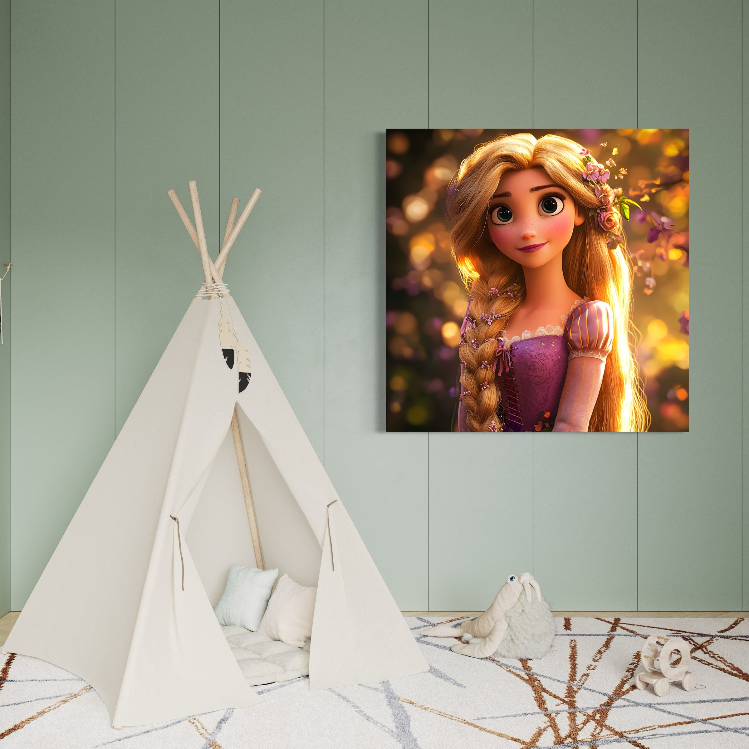 Tableau Raiponce Éclairée Par La Nature - Décoration Murale - Fabulartz.fr