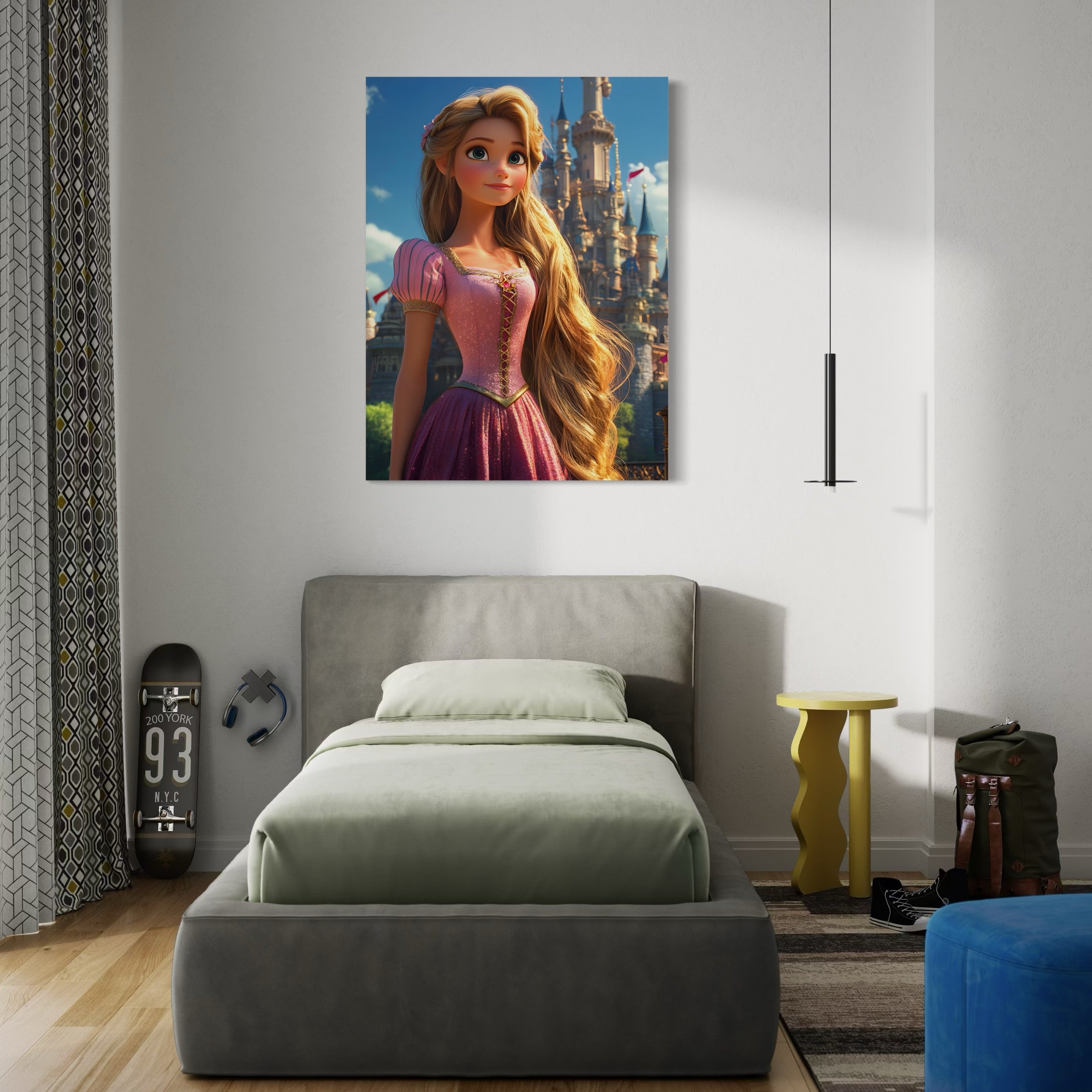 Tableau Raiponce Devant Le Château - Décoration Murale - Fabulartz.fr