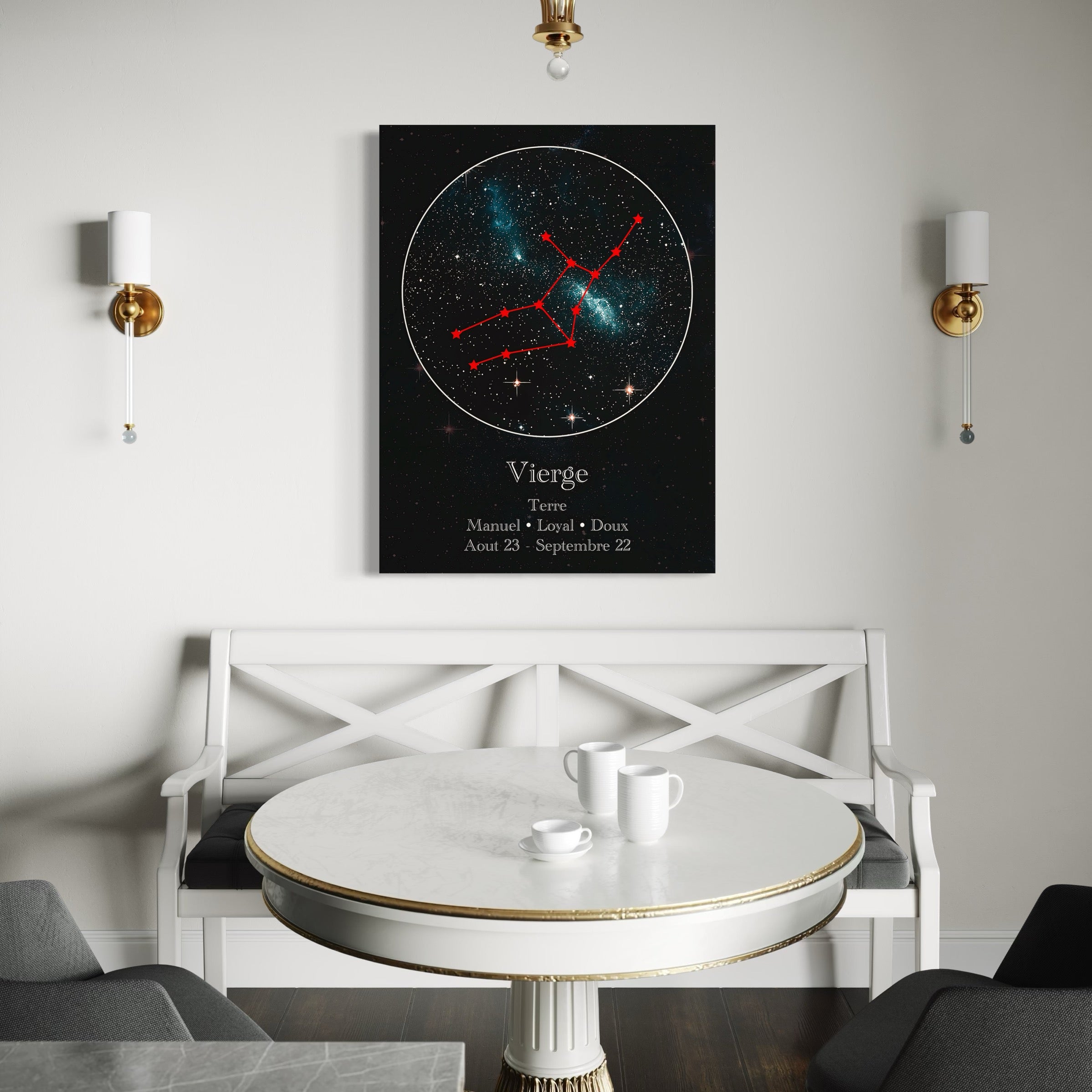 Tableau Signe Astrologique Vierge Constellation - Cadre Déco - Fabulartz.fr