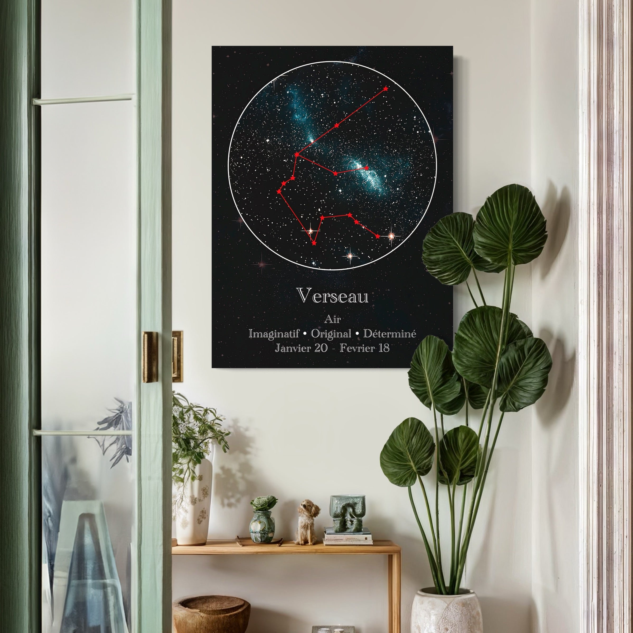 Tableau Signe Astrologique Verseau Constellation - Cadre Déco - Fabulartz.fr