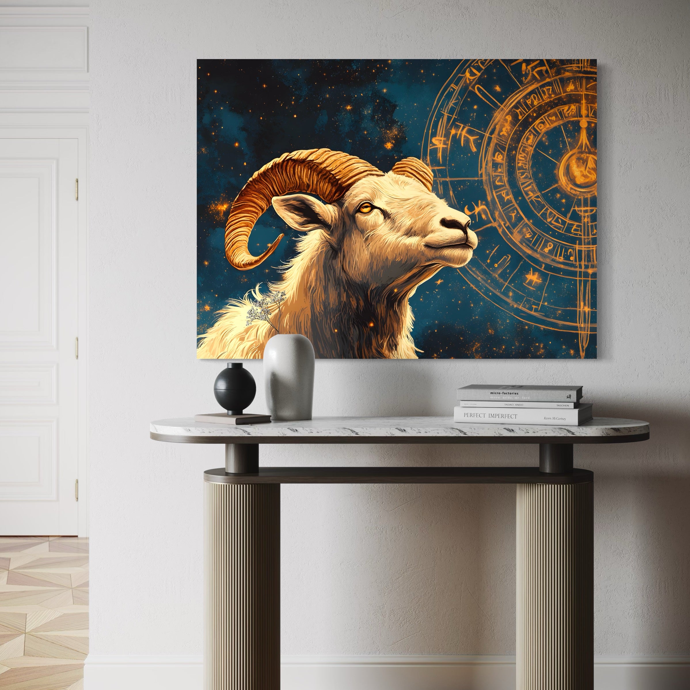 Tableau Signe Astrologique Bélier Portrait - Décoration Murale - Fabulartz.fr