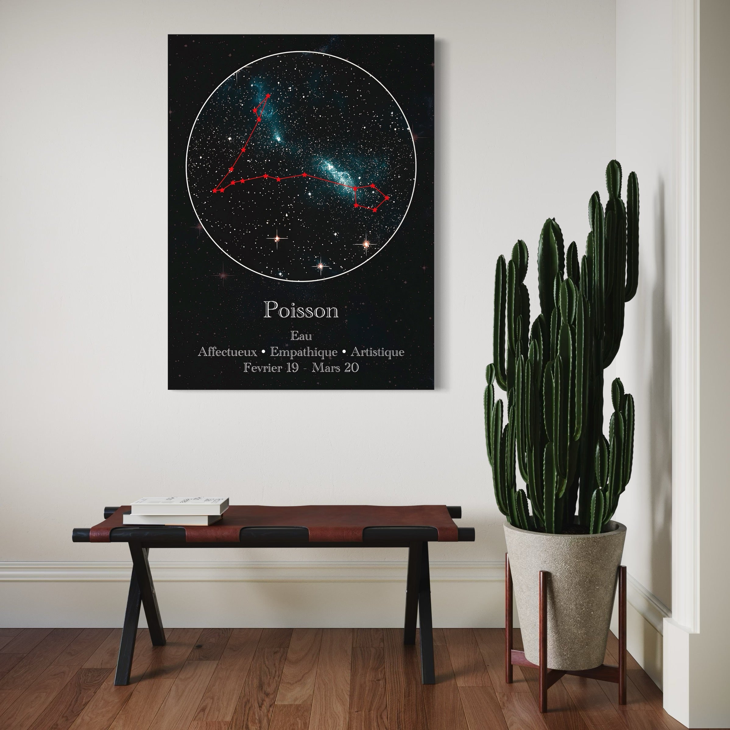 Tableau Signe Astrologique Poissons Constellation - Décoration Murale - Fabulartz.fr
