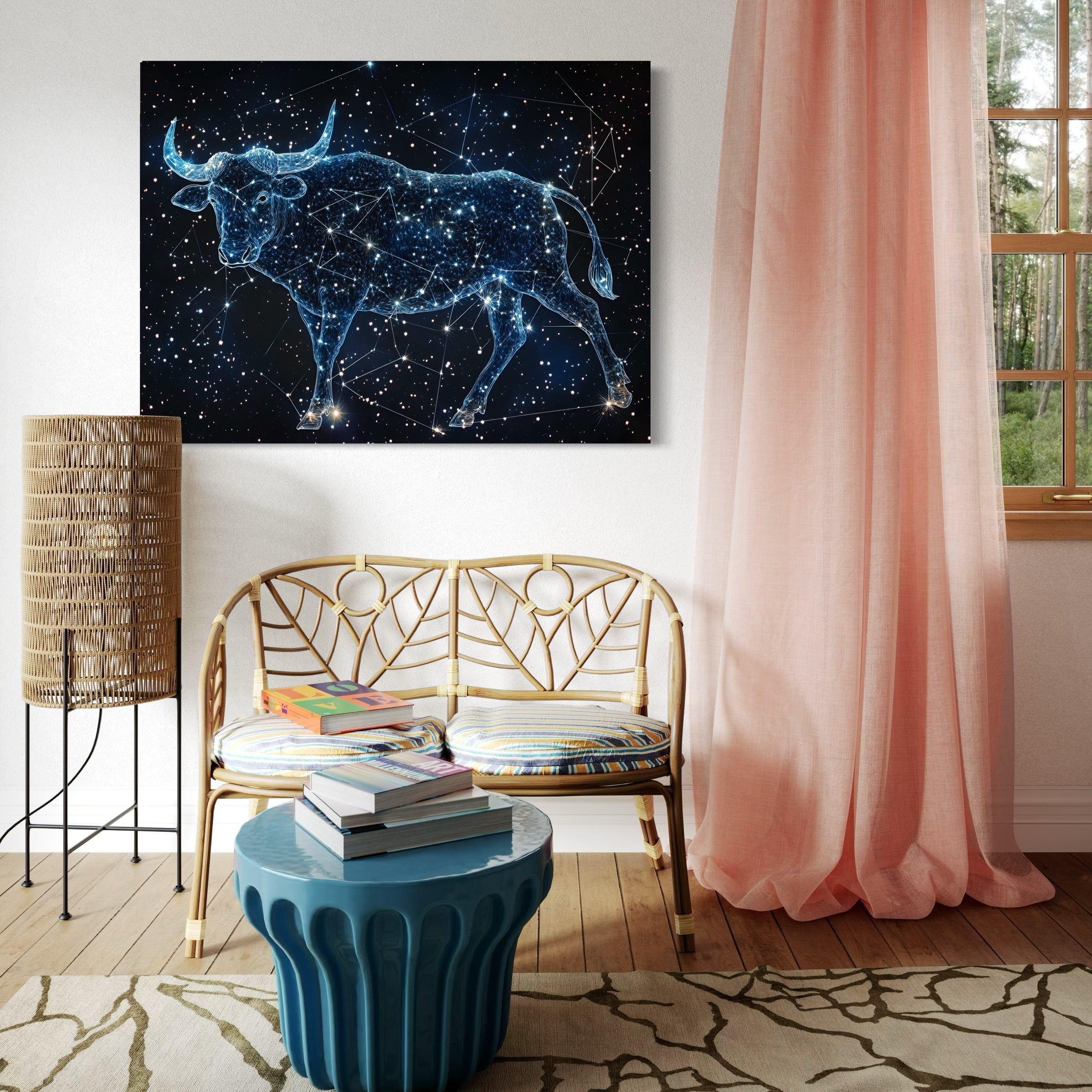 Tableau Signe Astrologique Taureau Constellation - Cadre Déco - Fabulartz.fr