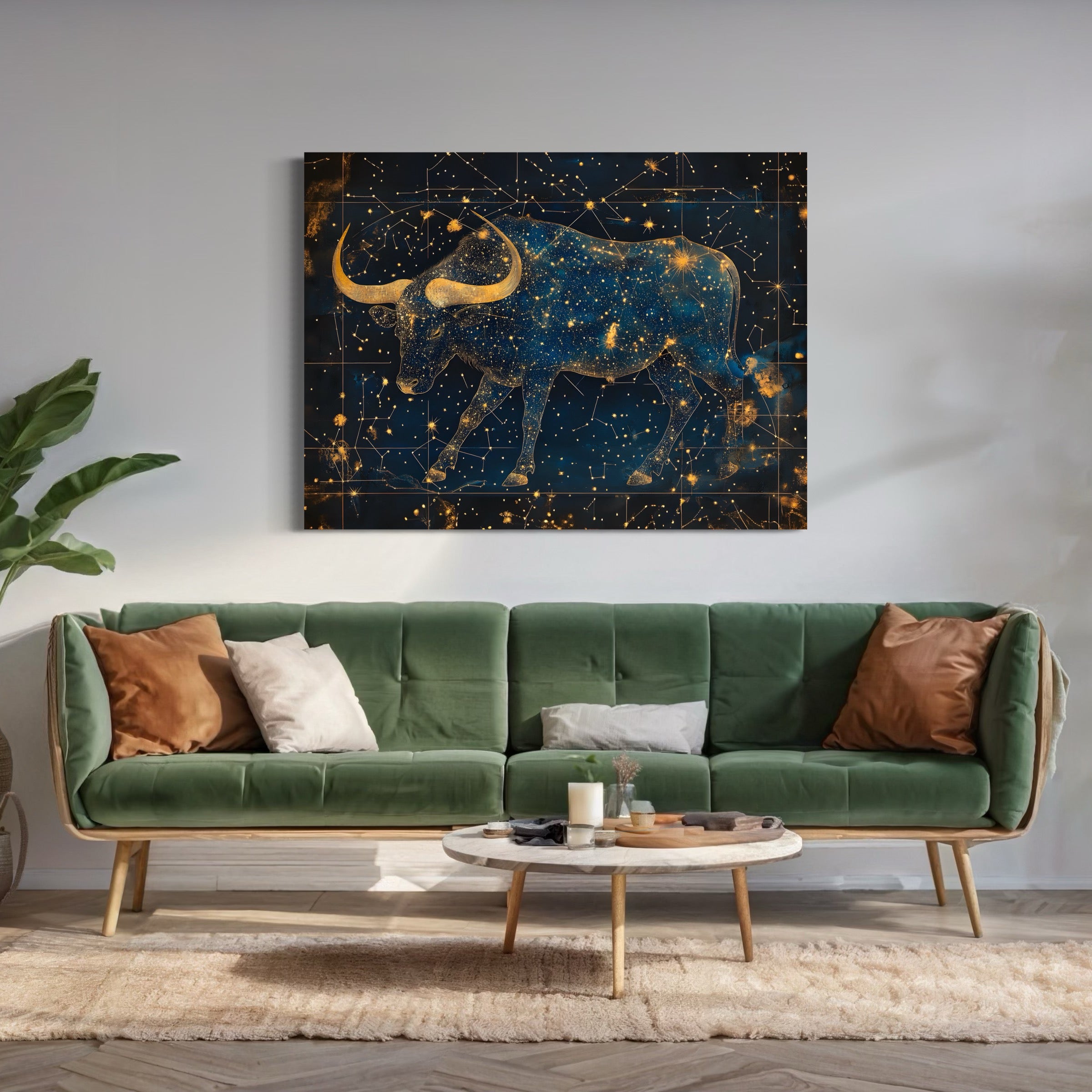 Tableau Signe Astrologique Taureau Galaxie - Décoration Murale - Fabulartz.fr