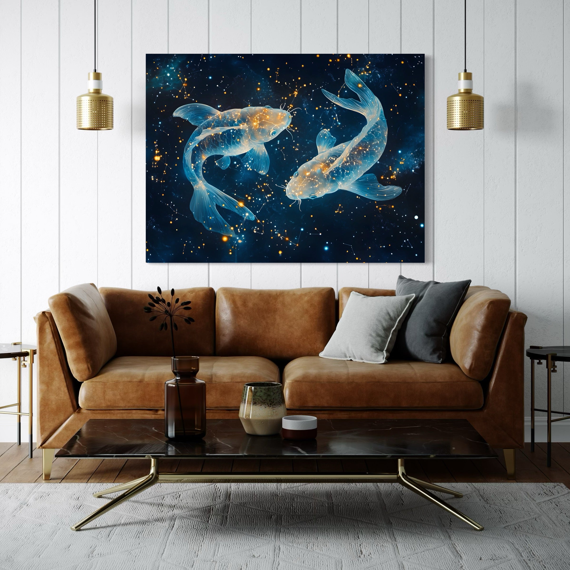 Tableau Signe Astrologique Poissons Duo - Déco Murale - Fabulartz.fr