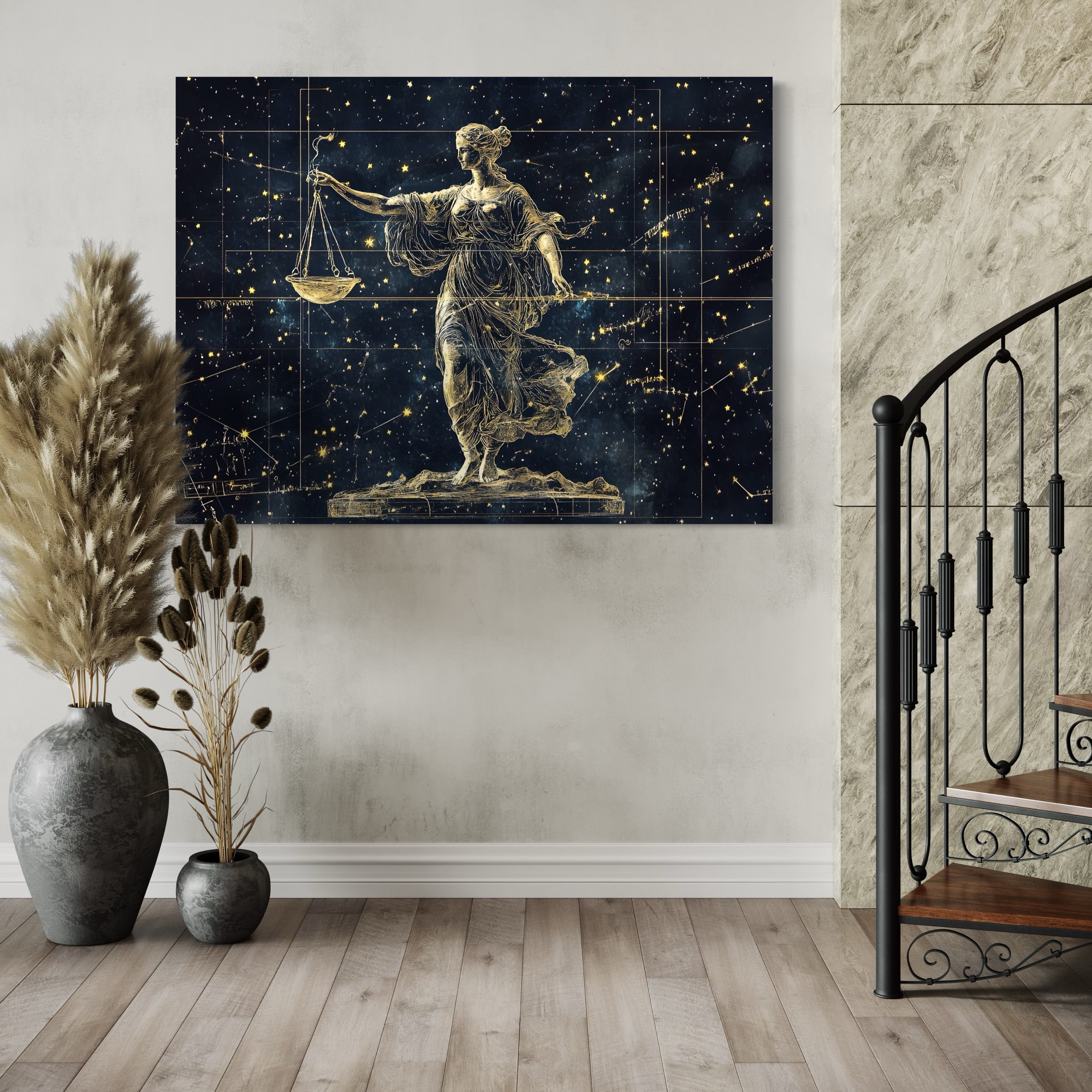 Tableau Signe Astrologique Balance Équilibre - Décoration Murale - Fabulartz.fr