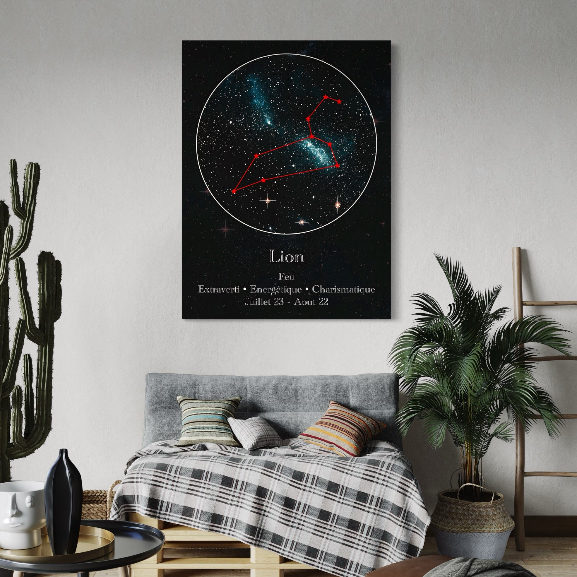 Tableau Signe Astrologique Lion Constellation - Décoration Murale - Fabulartz.fr