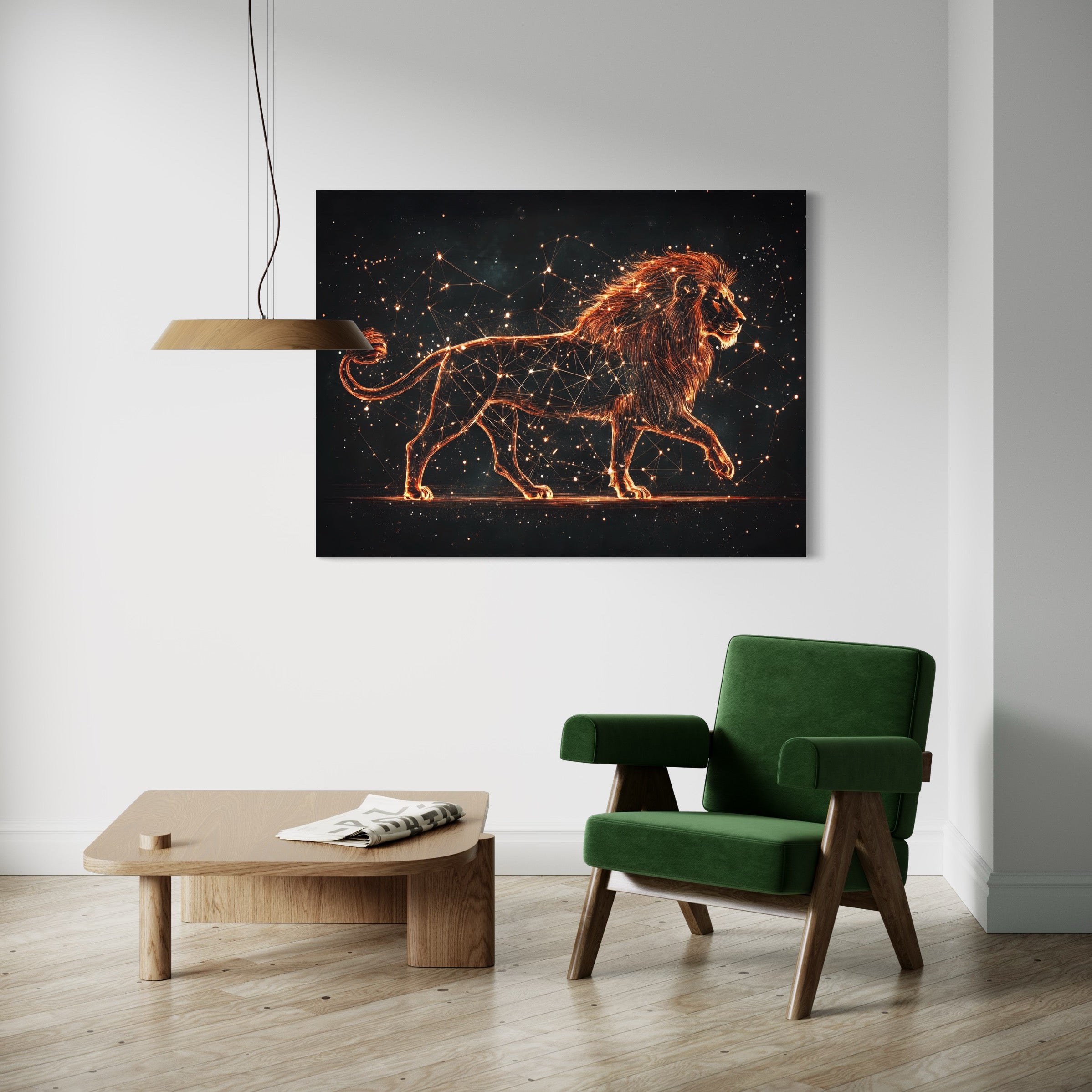 Tableau Signe Astrologique Lion Constellation - Décoration Murale - Fabulartz.fr