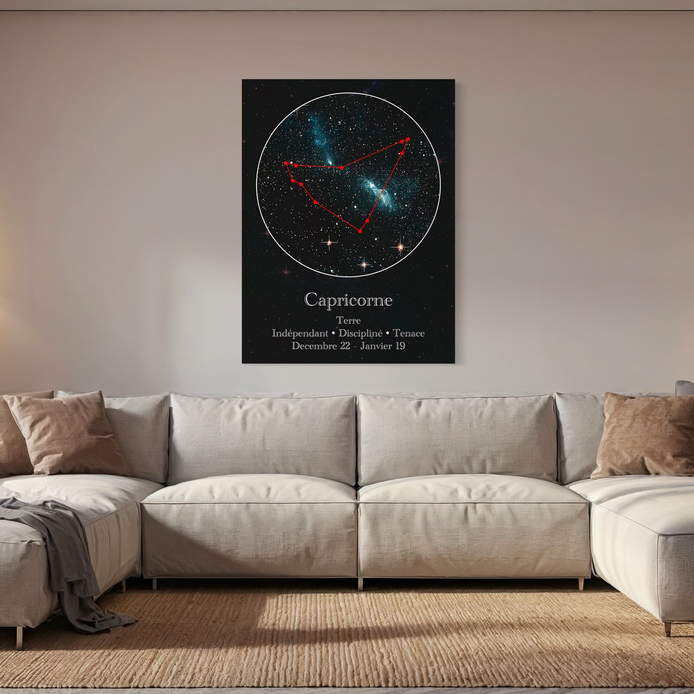 Tableau Signe Astrologique Capricorne Constellation - Cadre Déco - Fabulartz.fr
