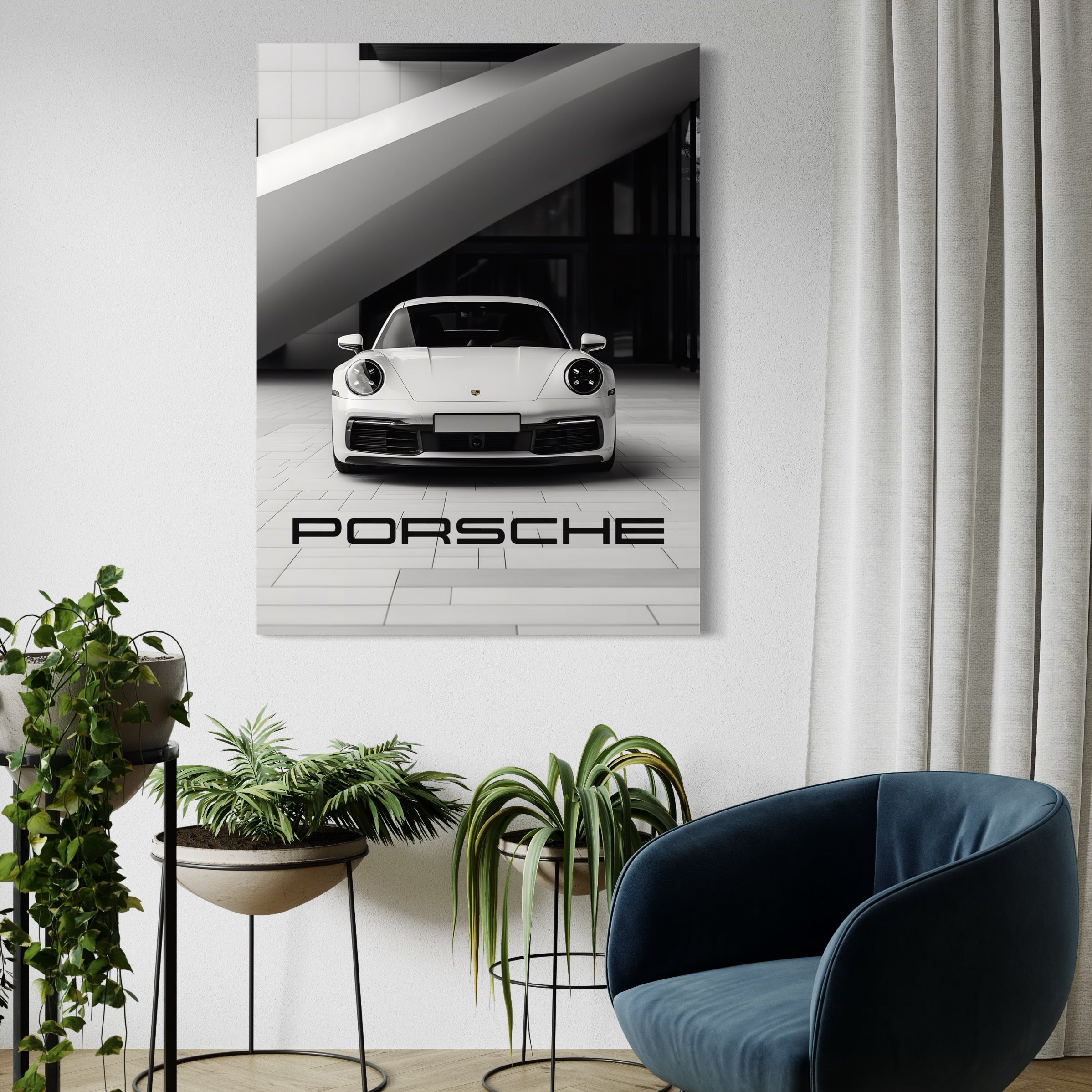 Tableau Porsche 911 Carrera Blanche - Décoration Murale Design - Fabulartz.fr